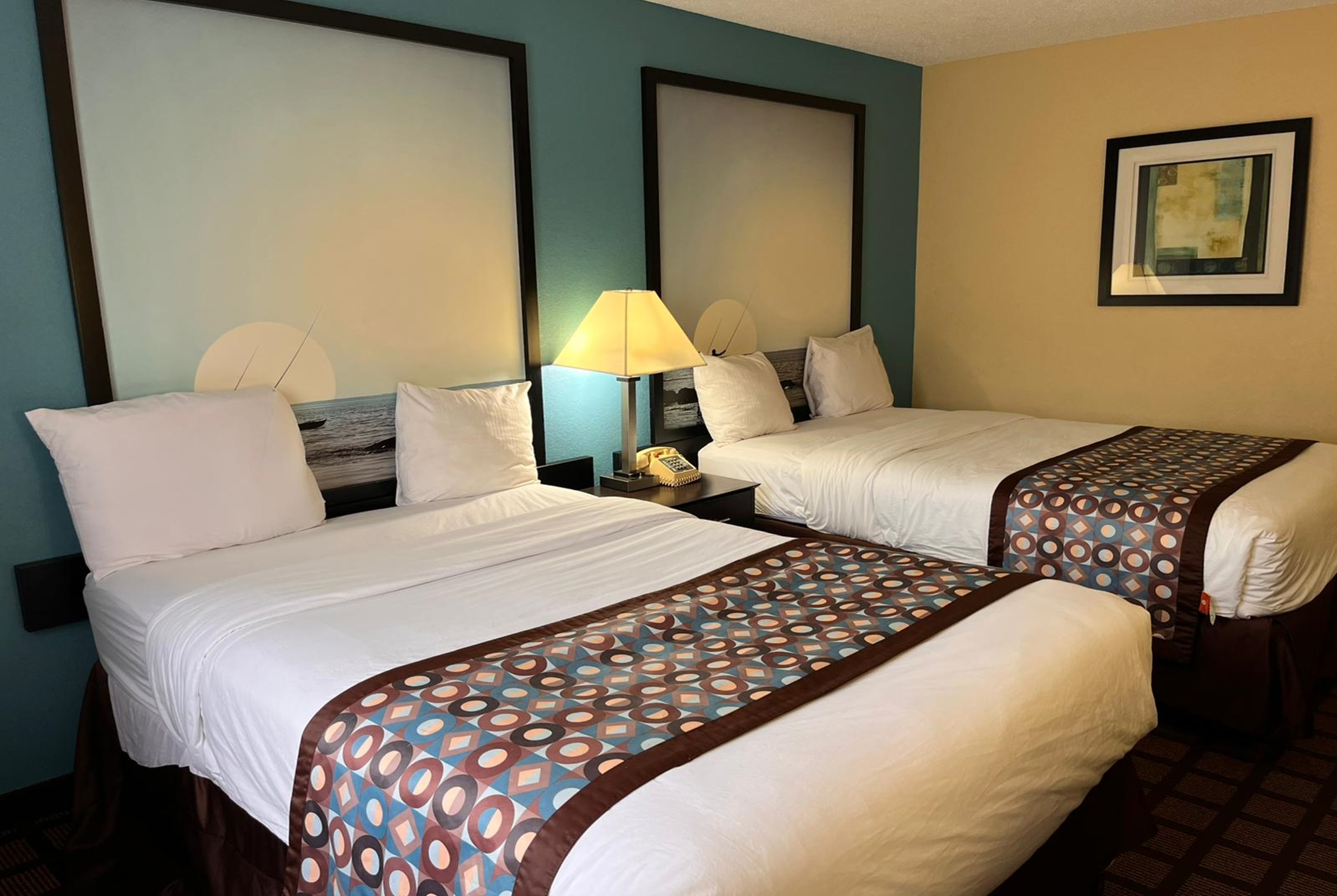 Guest room at the Super 8 by Wyndham Whitewater WI in Whitewater, Wisconsin