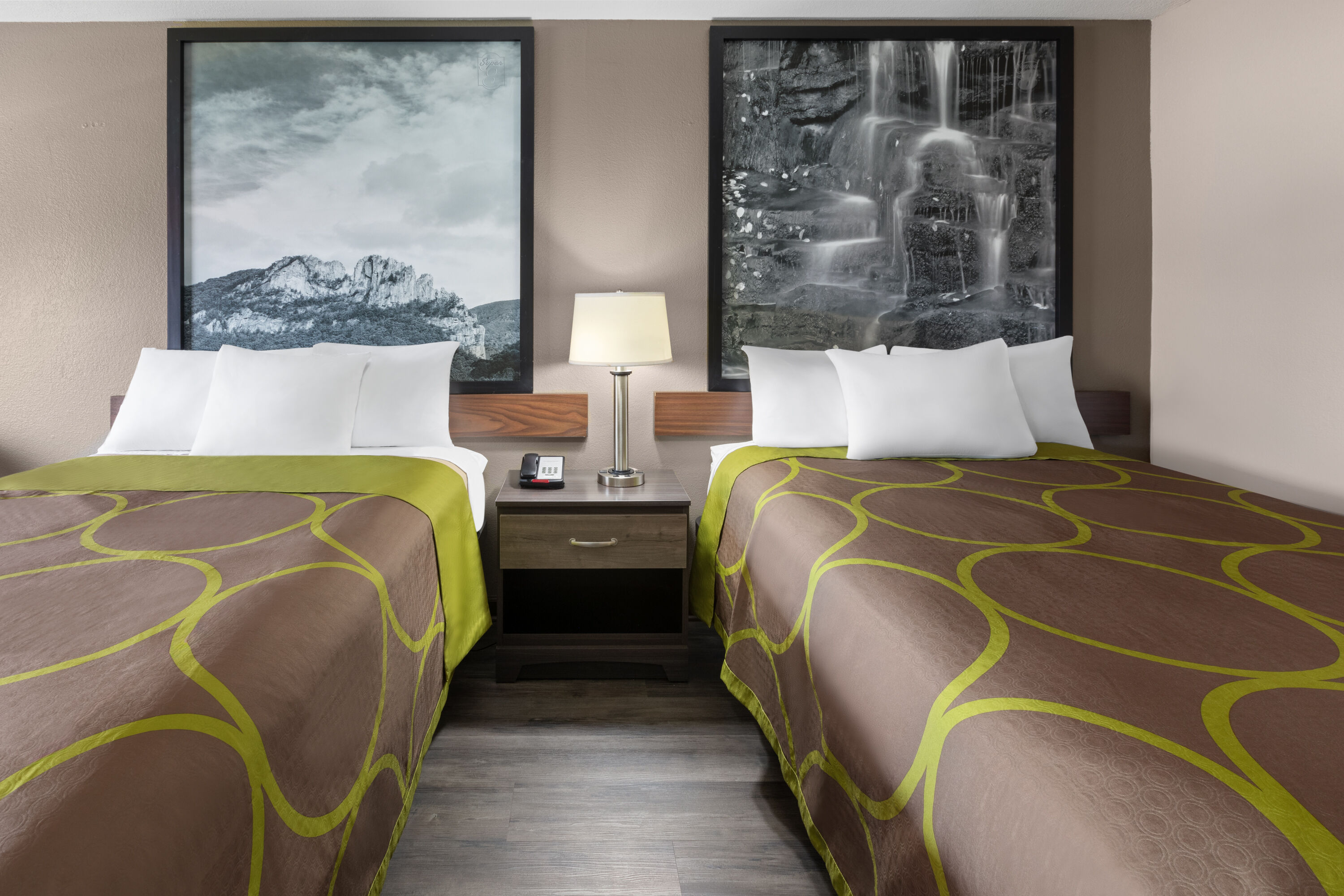 Guest room at the Super 8 by Wyndham Bridgeport/Clarksburg Area in Bridgeport, West Virginia