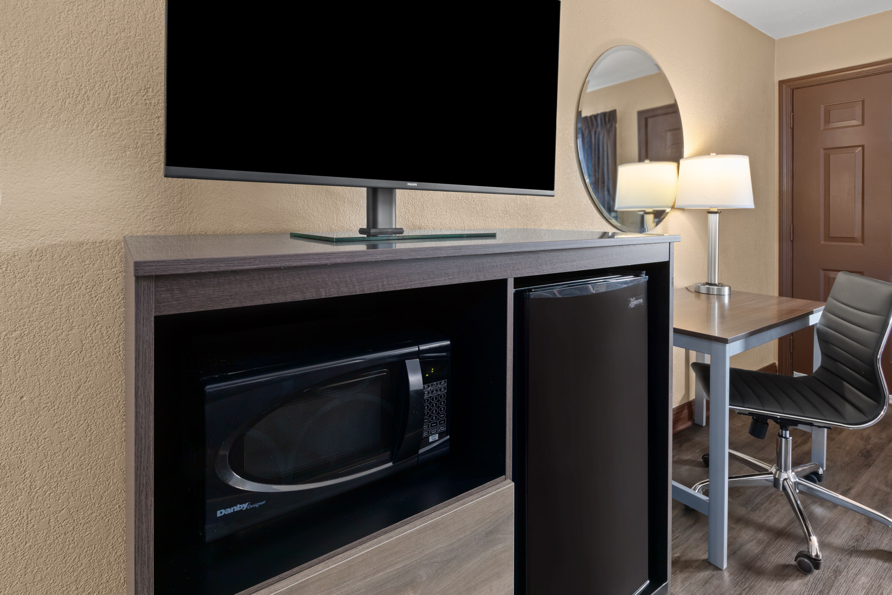 Guest room at the Super 8 by Wyndham Bridgeport/Clarksburg Area in Bridgeport, West Virginia