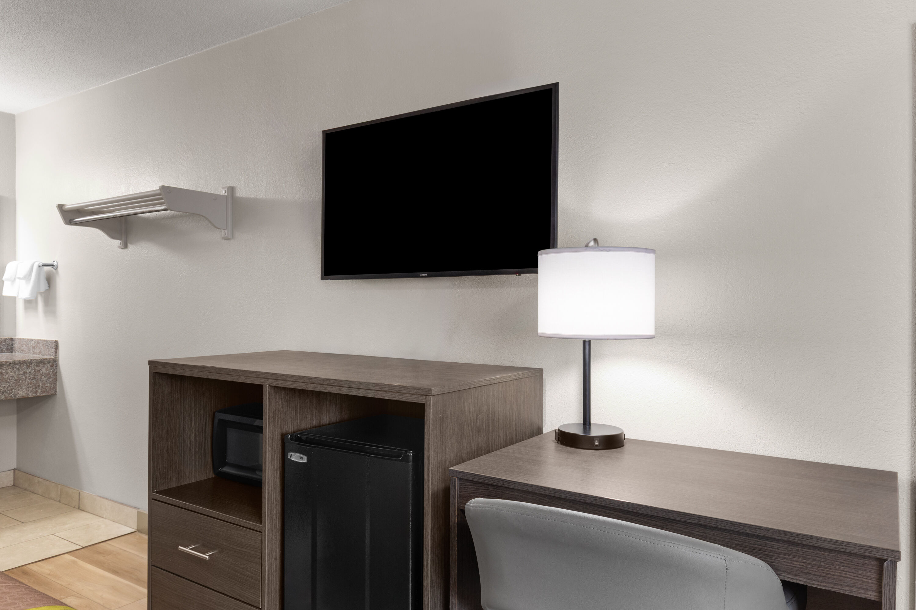 Guest room at the Super 8 by Wyndham Charleston WV in Charleston, West Virginia