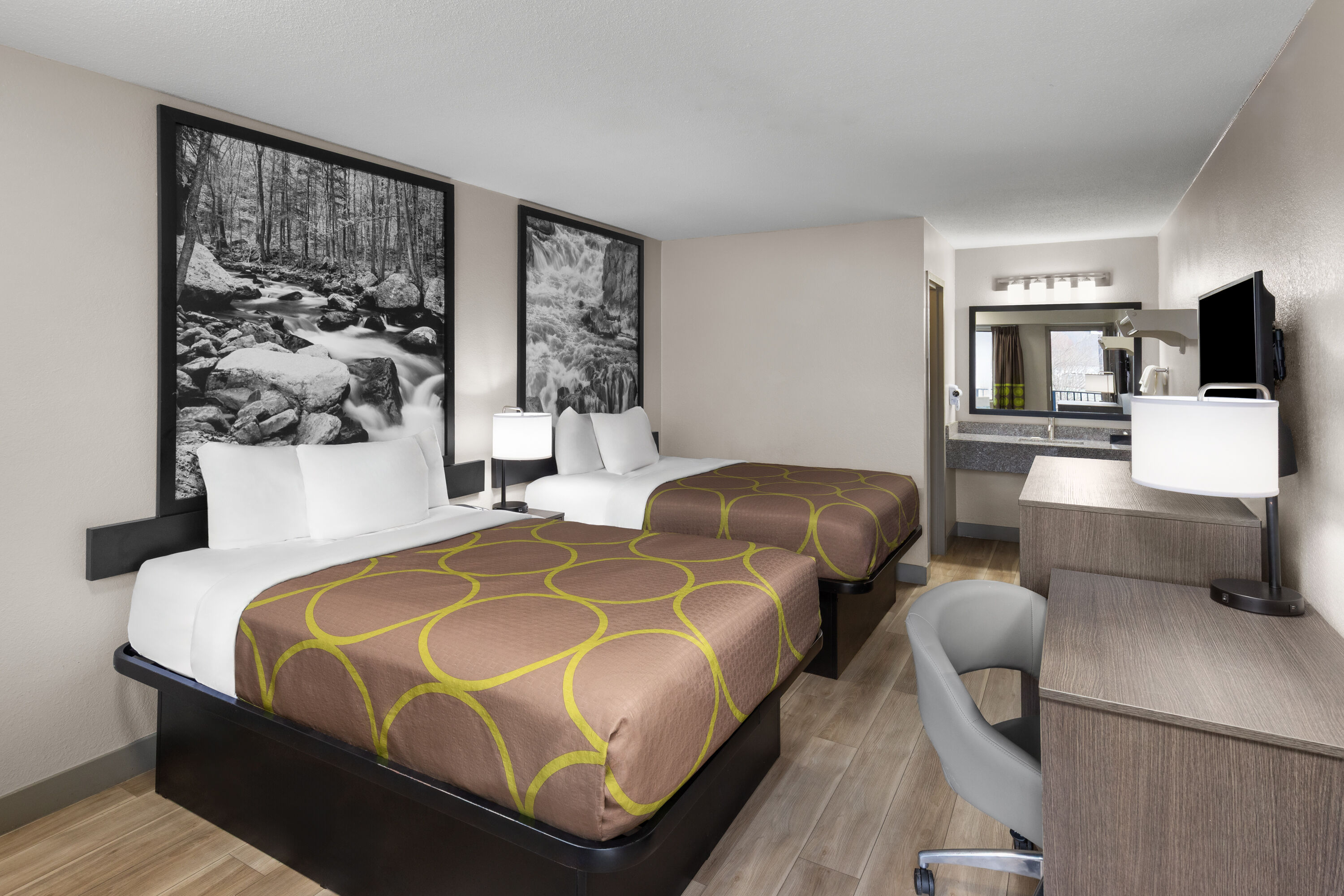 Guest room at the Super 8 by Wyndham Charleston WV in Charleston, West Virginia