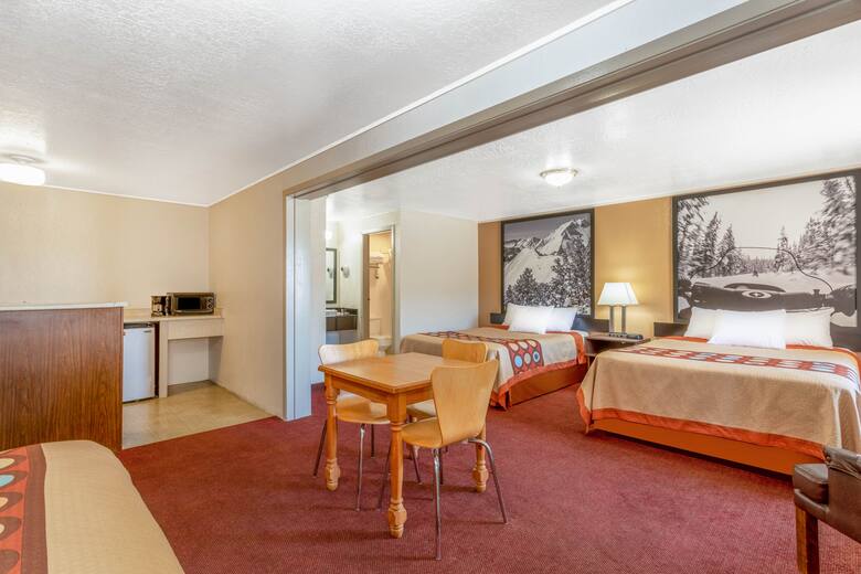 Guest room at the Super 8 Evanston in Evanston, Wyoming