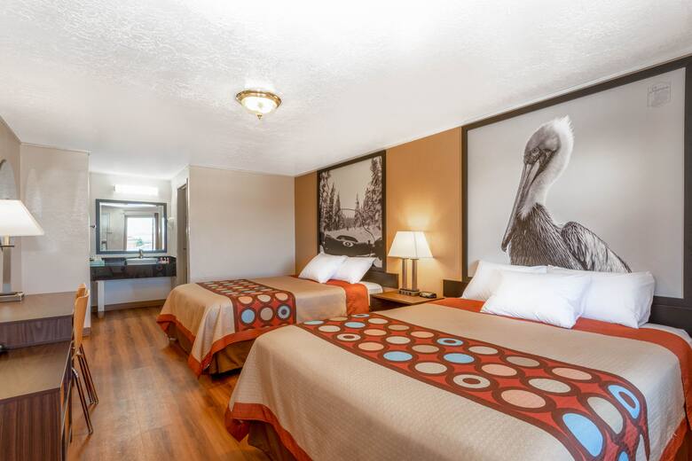 Guest room at the Super 8 Evanston in Evanston, Wyoming
