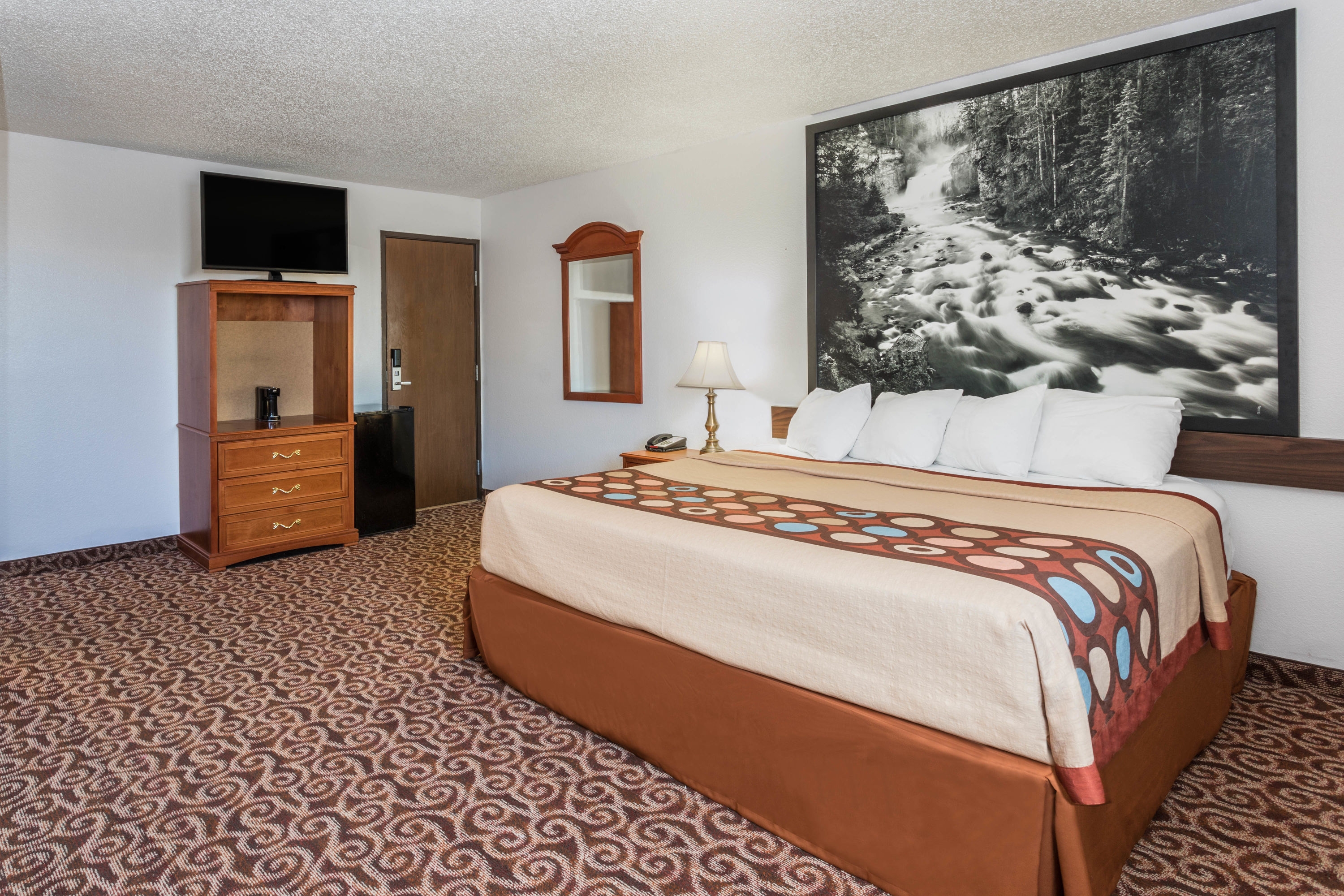 Guest room at the Super 8 by Wyndham Gillette in Gillette, Wyoming