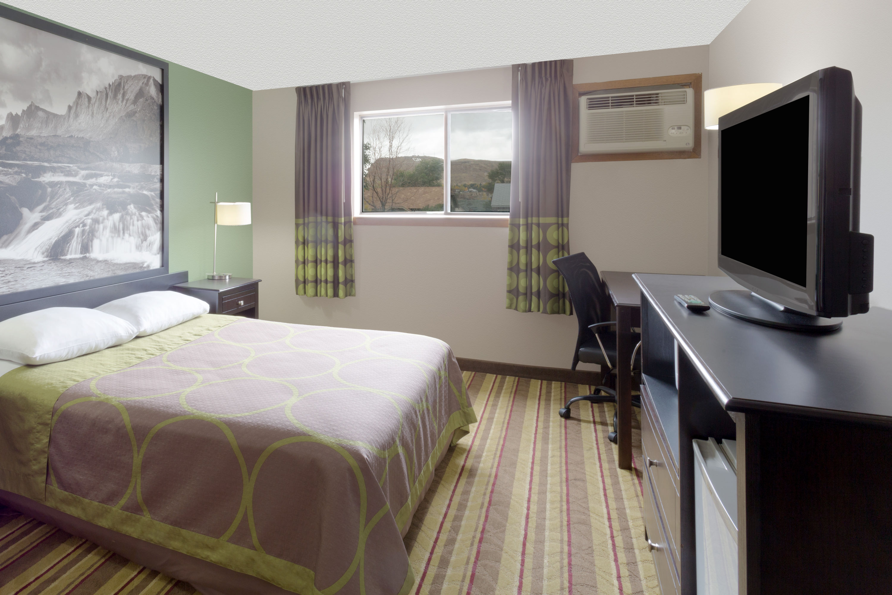 Guest room at the Super 8 by Wyndham Green River in Green River, Wyoming