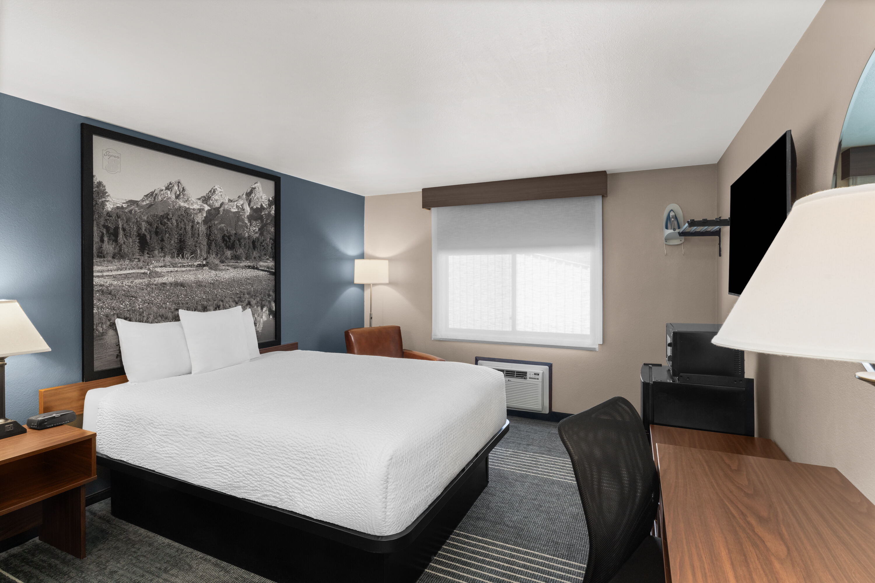 Guest room at the Super 8 by Wyndham Jackson Hole in Jackson, Wyoming