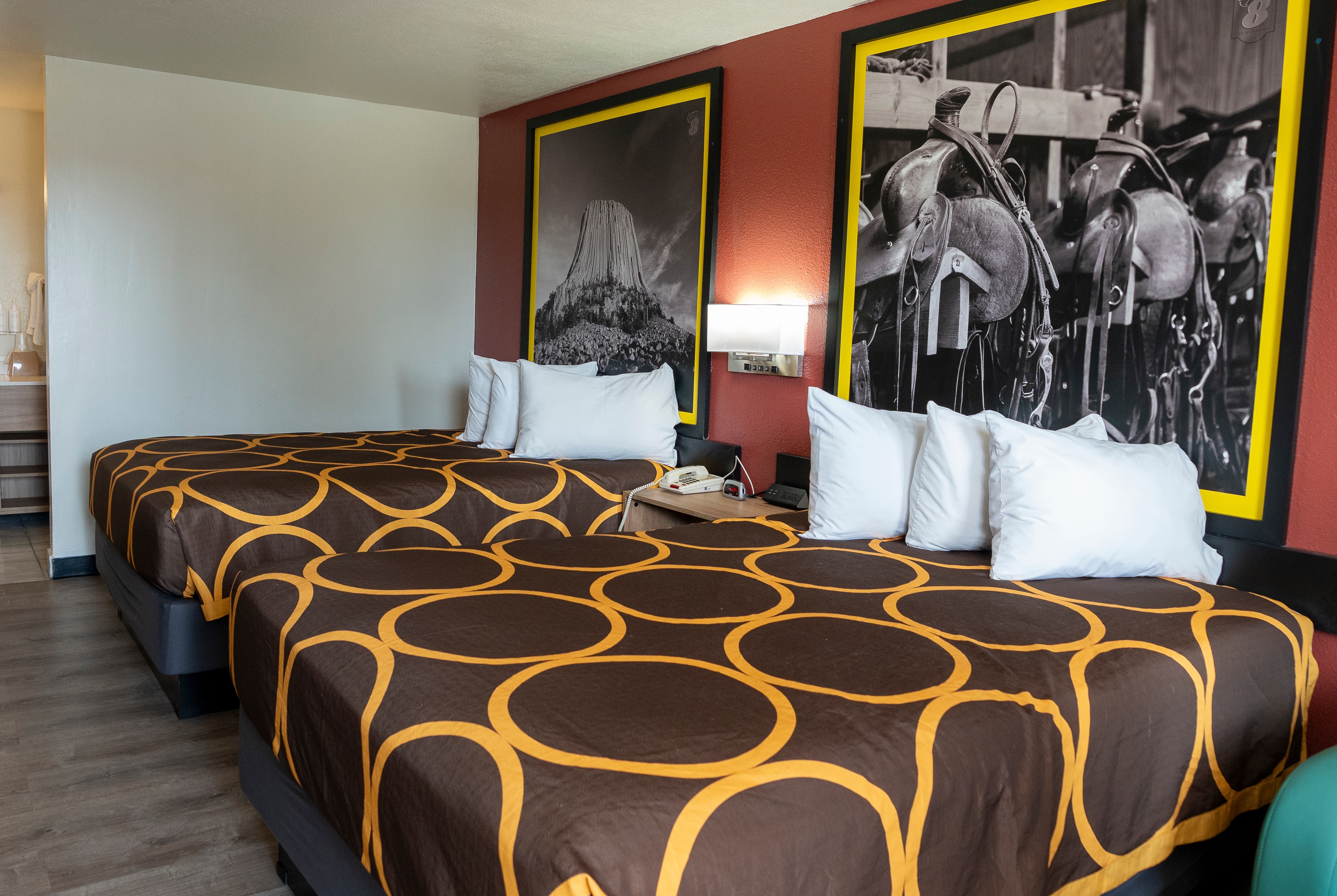 Guest room at the Super 8 by Wyndham Newcastle in Newcastle, Wyoming