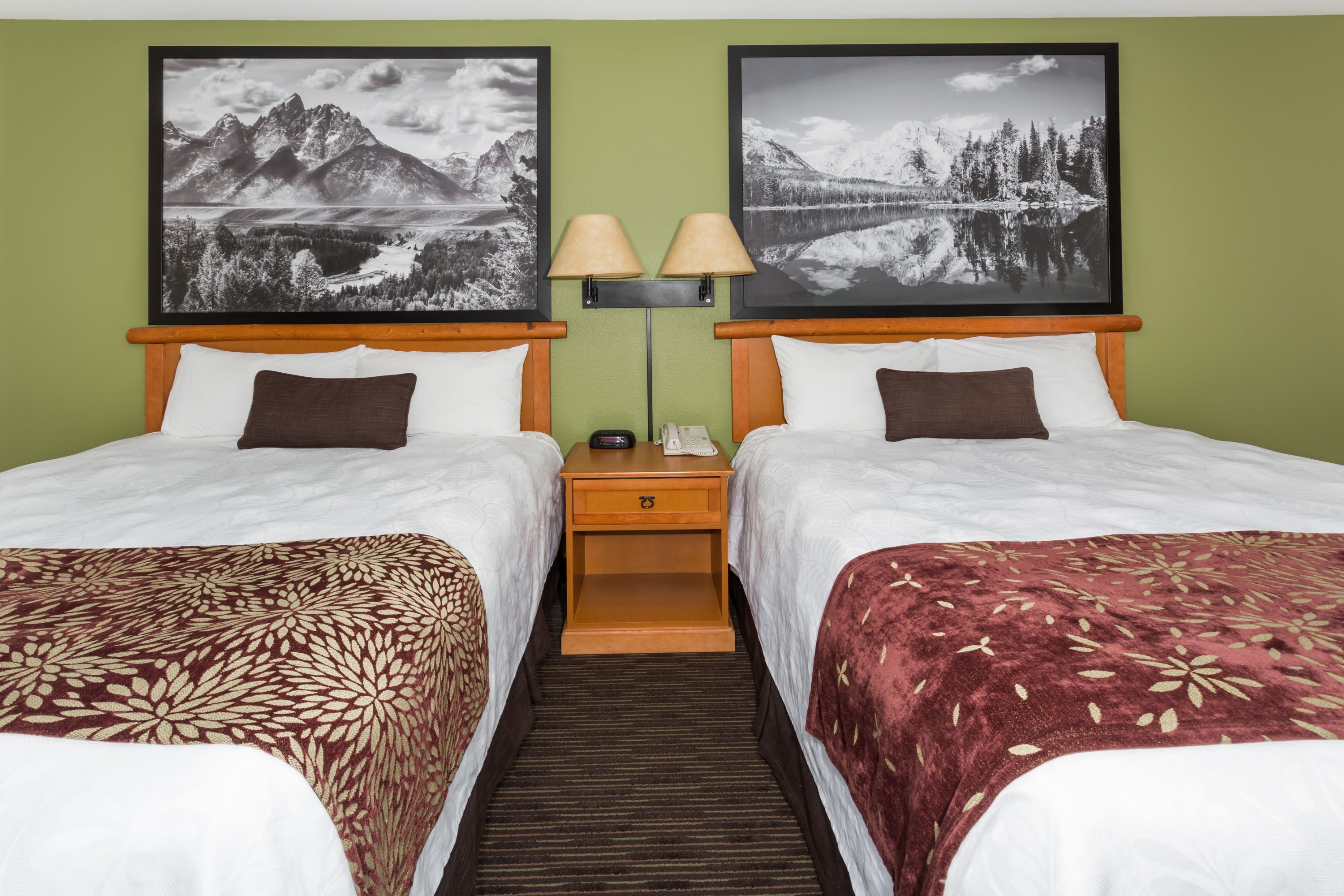 Double bed guest room at the Super 8 by Wyndham Wheatland Wyoming in Wheatland, Wyoming