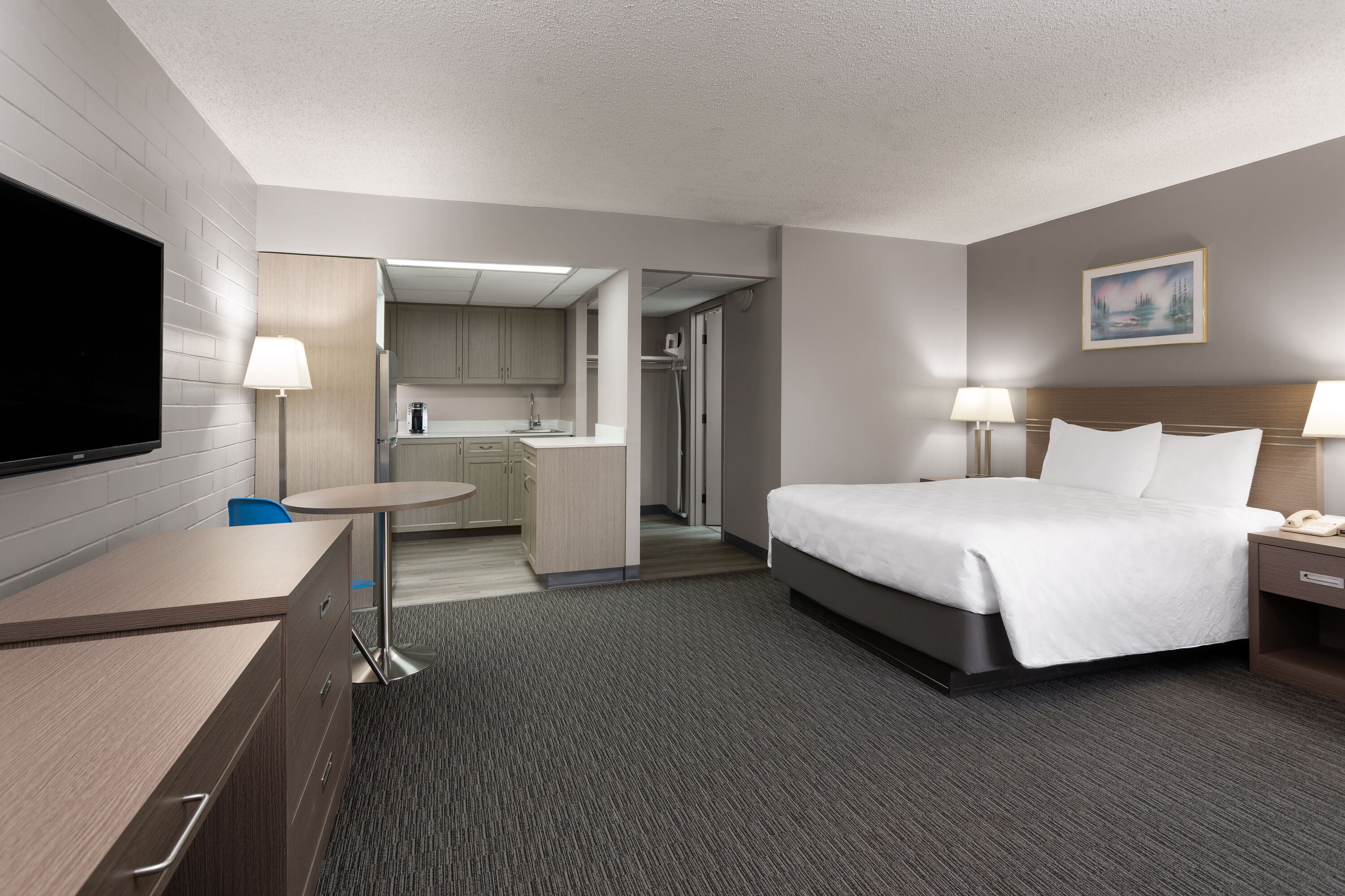 Guest room at the Travelodge by Wyndham Grande Prairie in Grande Prairie, Alberta