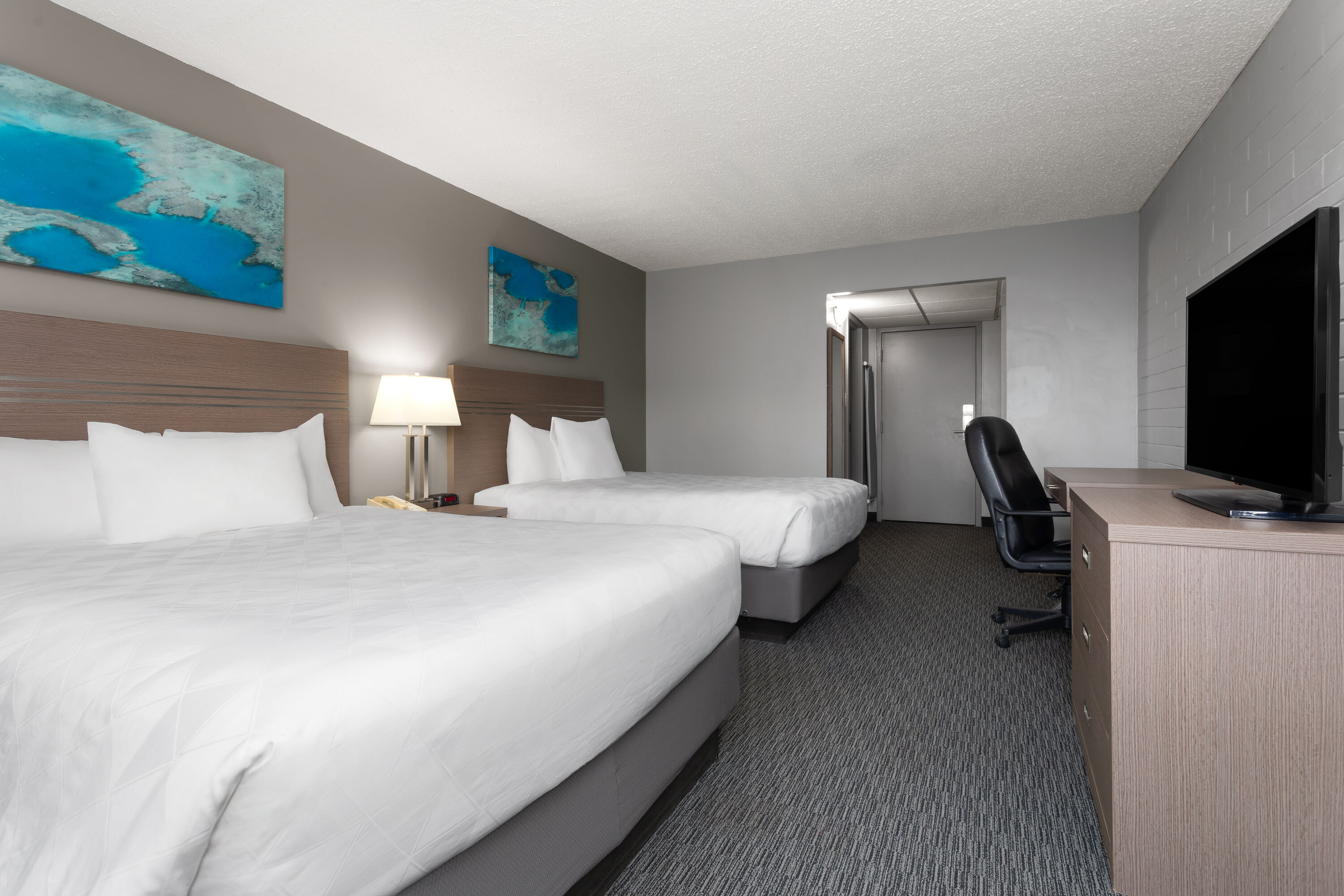 Guest room at the Travelodge by Wyndham Grande Prairie in Grande Prairie, Alberta