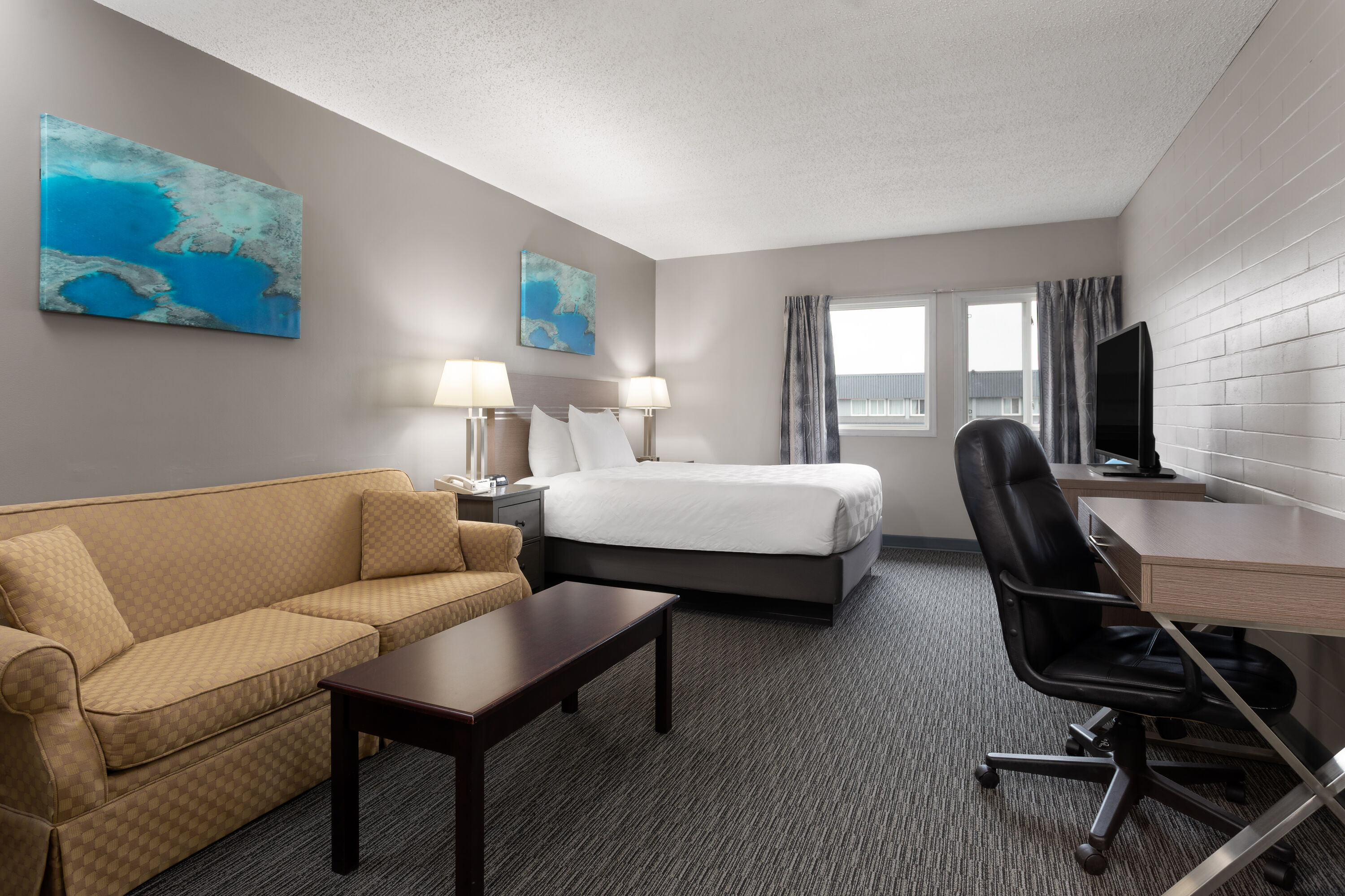 Guest room at the Travelodge by Wyndham Grande Prairie in Grande Prairie, Alberta