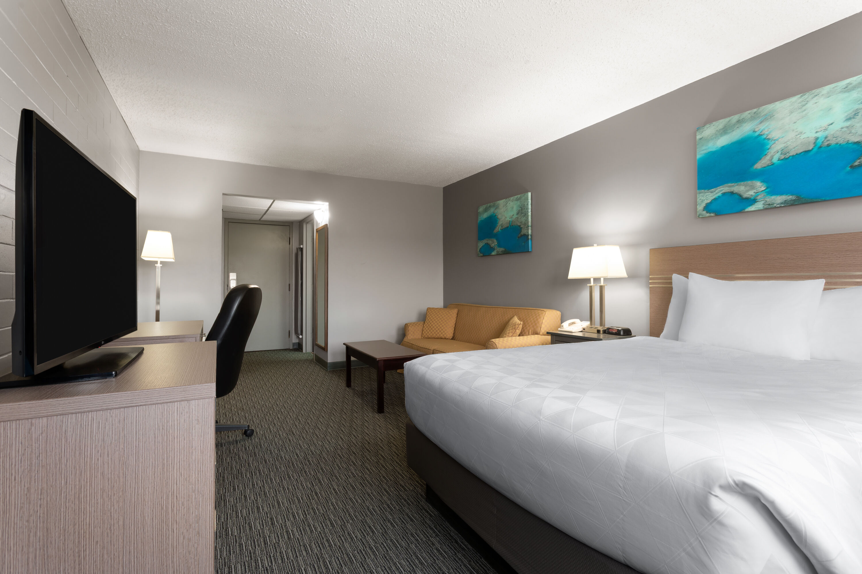 Guest room at the Travelodge by Wyndham Grande Prairie in Grande Prairie, Alberta