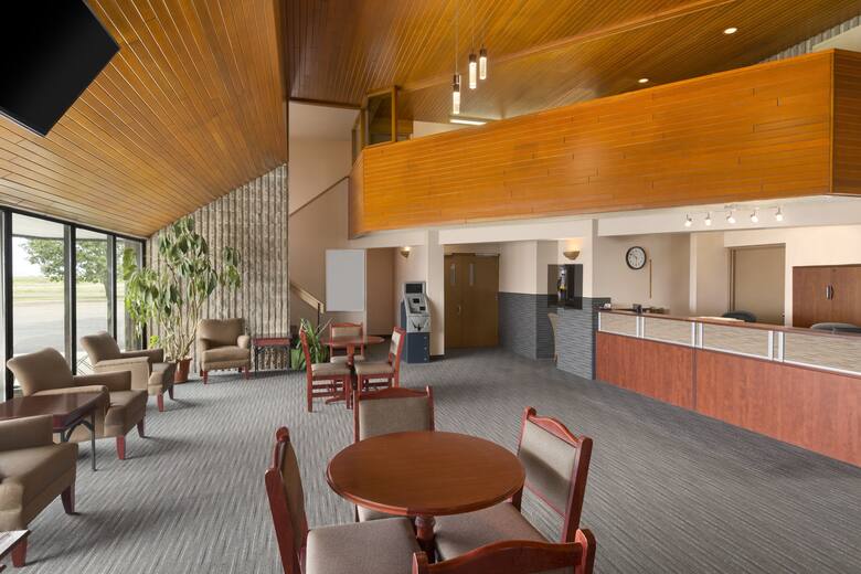 Travelodge Hanna Canada Grey hotel lobby in Hanna, Alberta