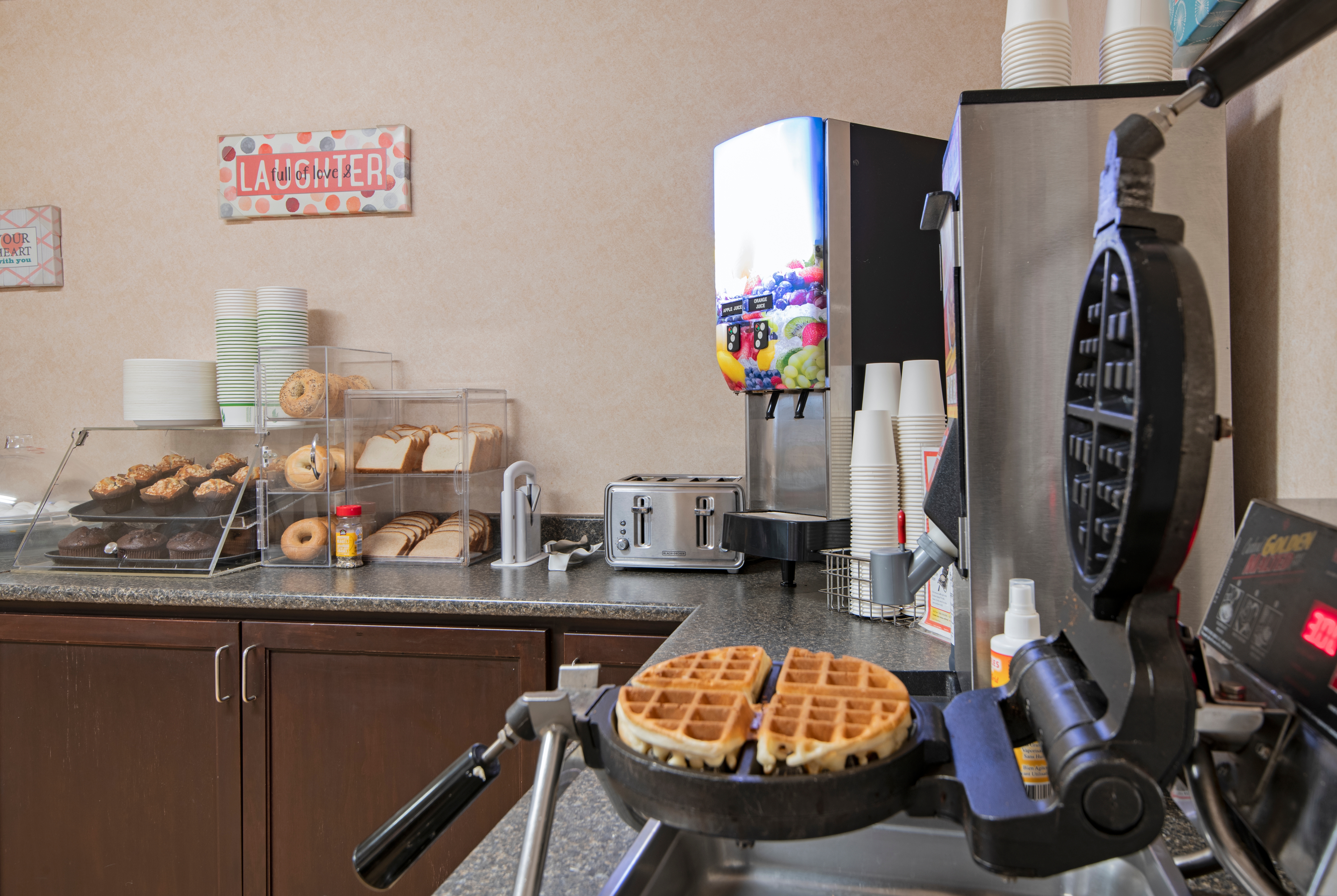 Free breakfast at Travelodge by Wyndham Kamloops Mountview in Kamloops, British Columbia