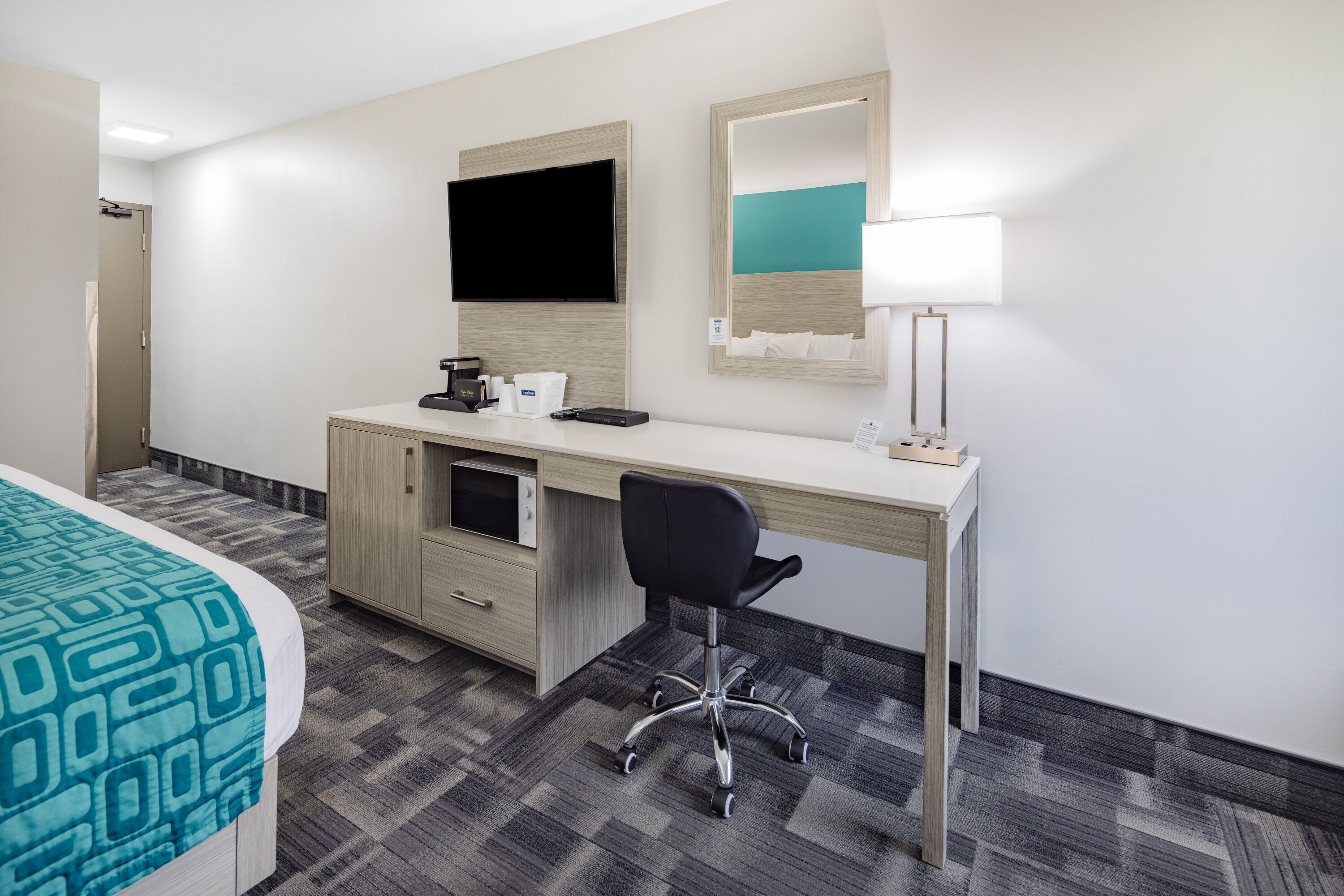 Guest room at the Travelodge by Wyndham Miramichi New Brunswick in Miramichi, New Brunswick