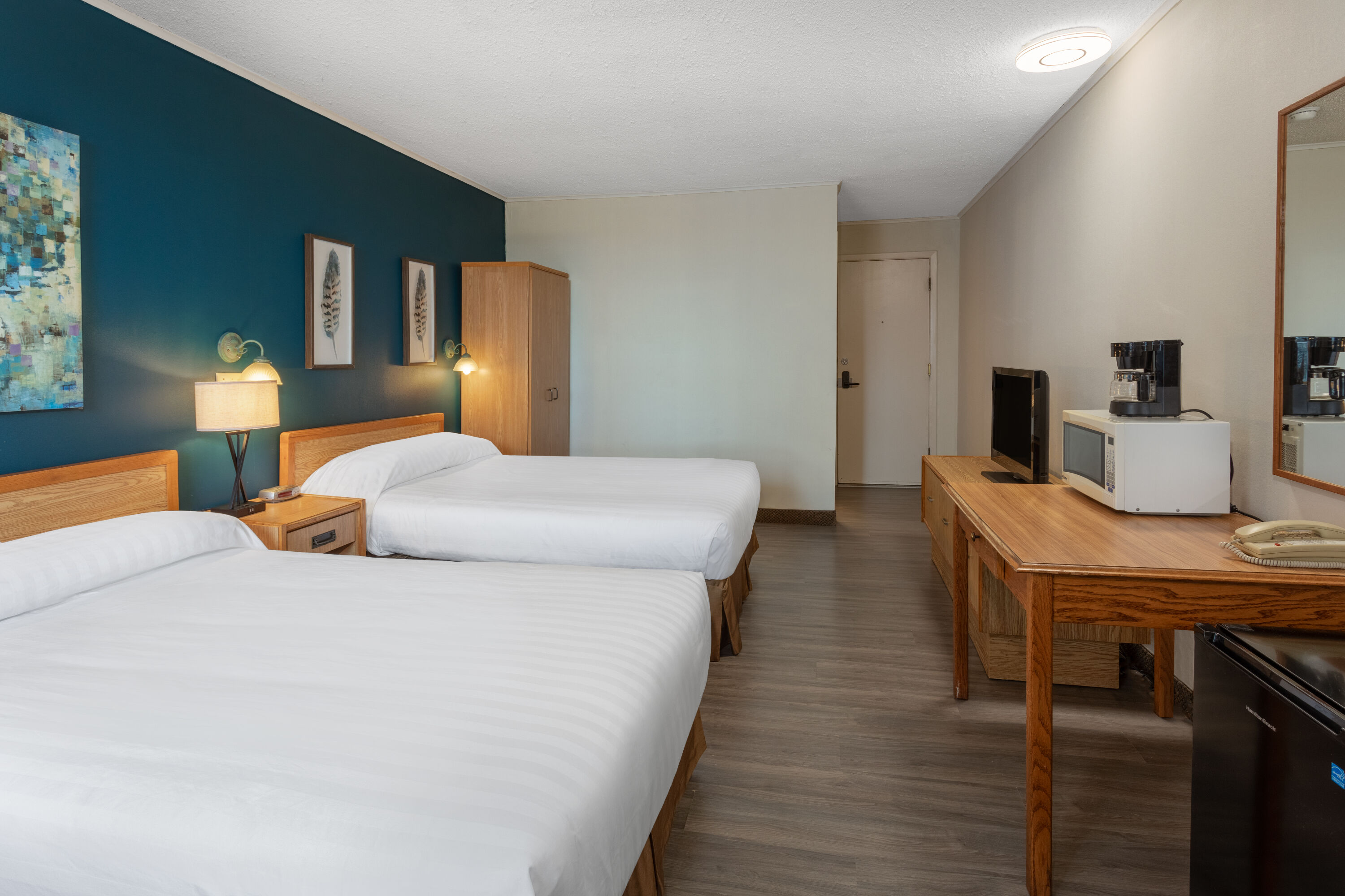 Guest room at the Travelodge by Wyndham Amherst in Amherst, Nova Scotia