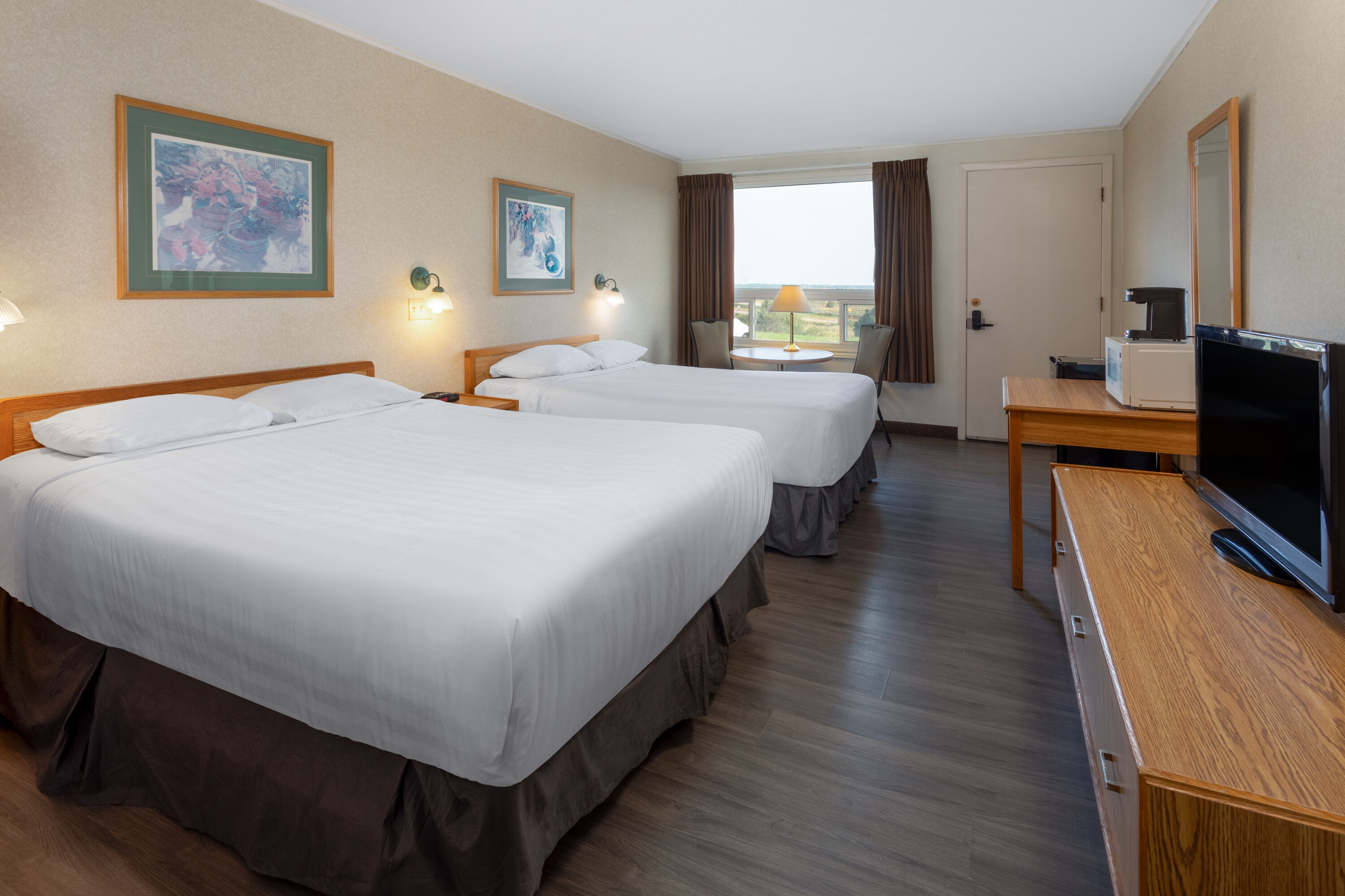 Guest room at the Travelodge by Wyndham Amherst in Amherst, Nova Scotia
