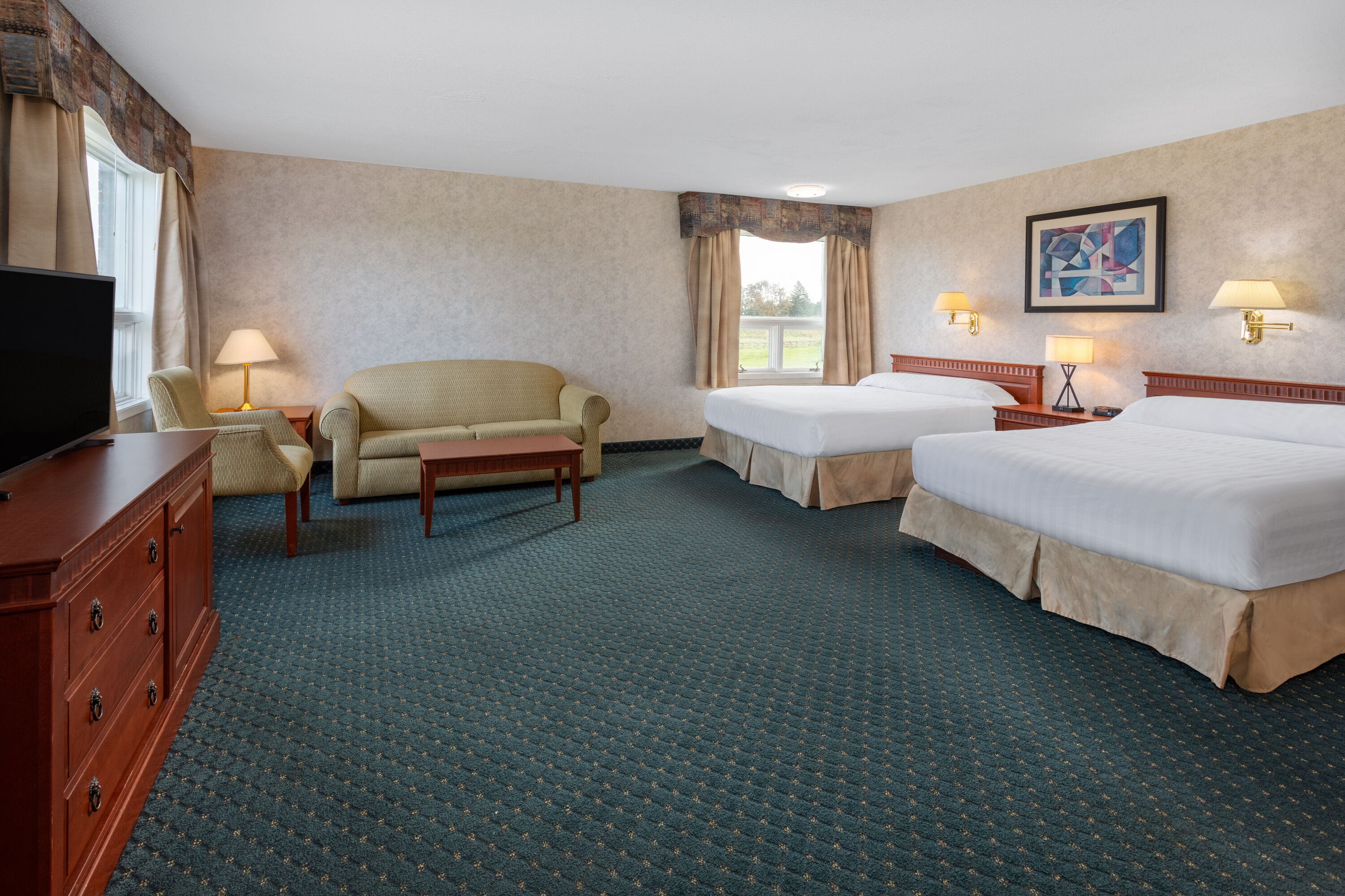 Guest room at the Travelodge by Wyndham Amherst in Amherst, Nova Scotia