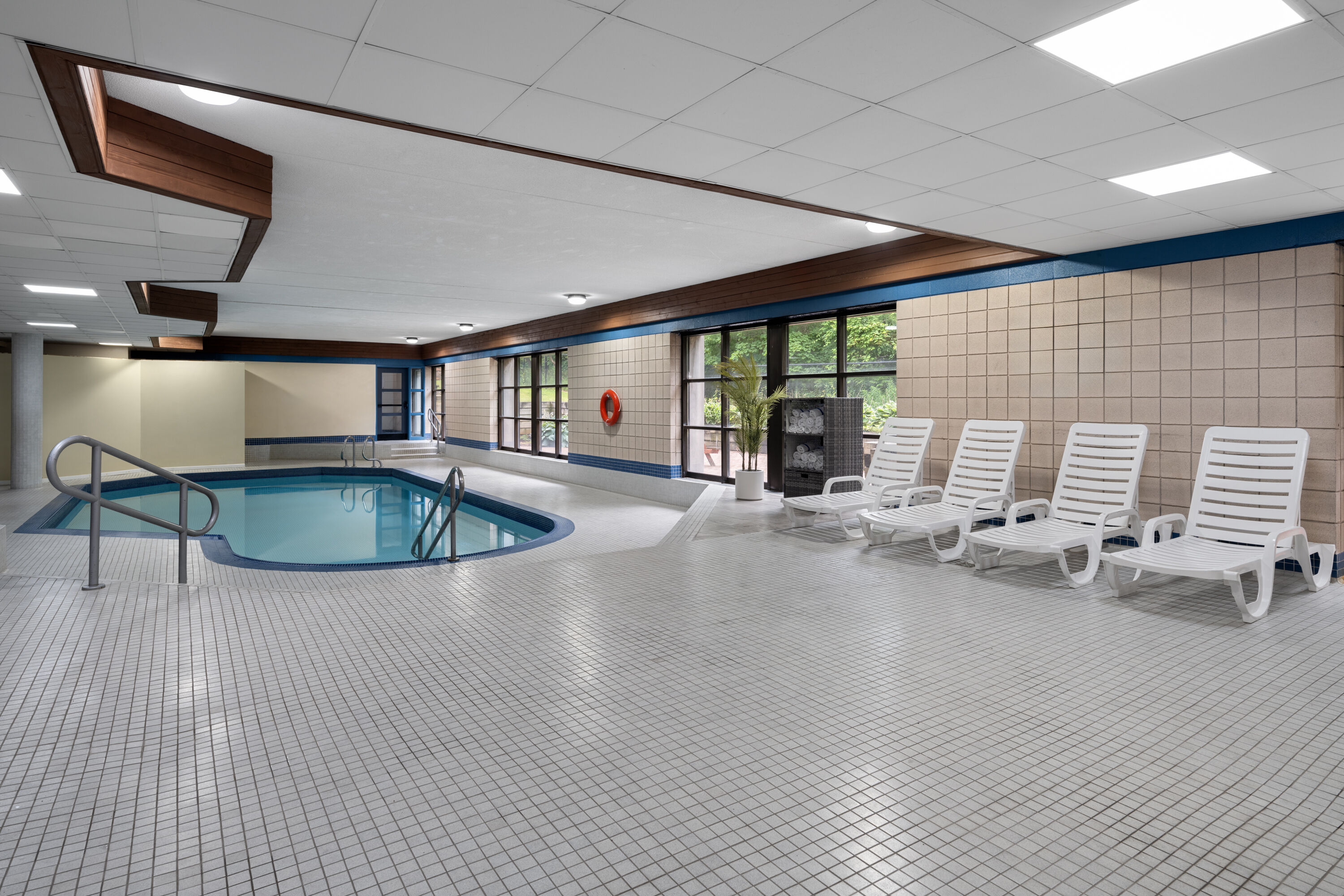 Indoor pool at the Travelodge by Wyndham Barrie in Barrie, Ontario