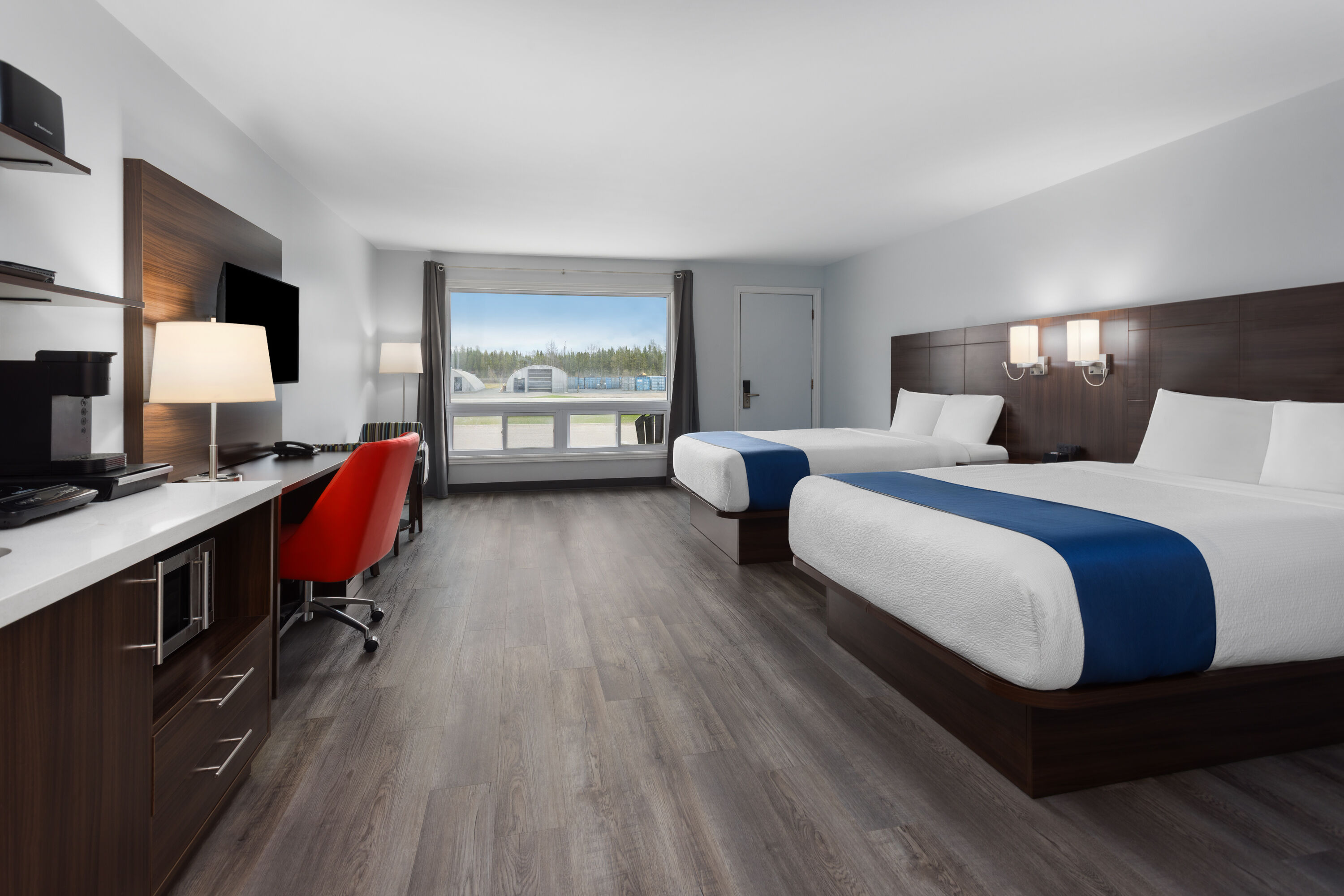 Guest room at the Travelodge by Wyndham Cochrane Ontario in Cochrane, Ontario
