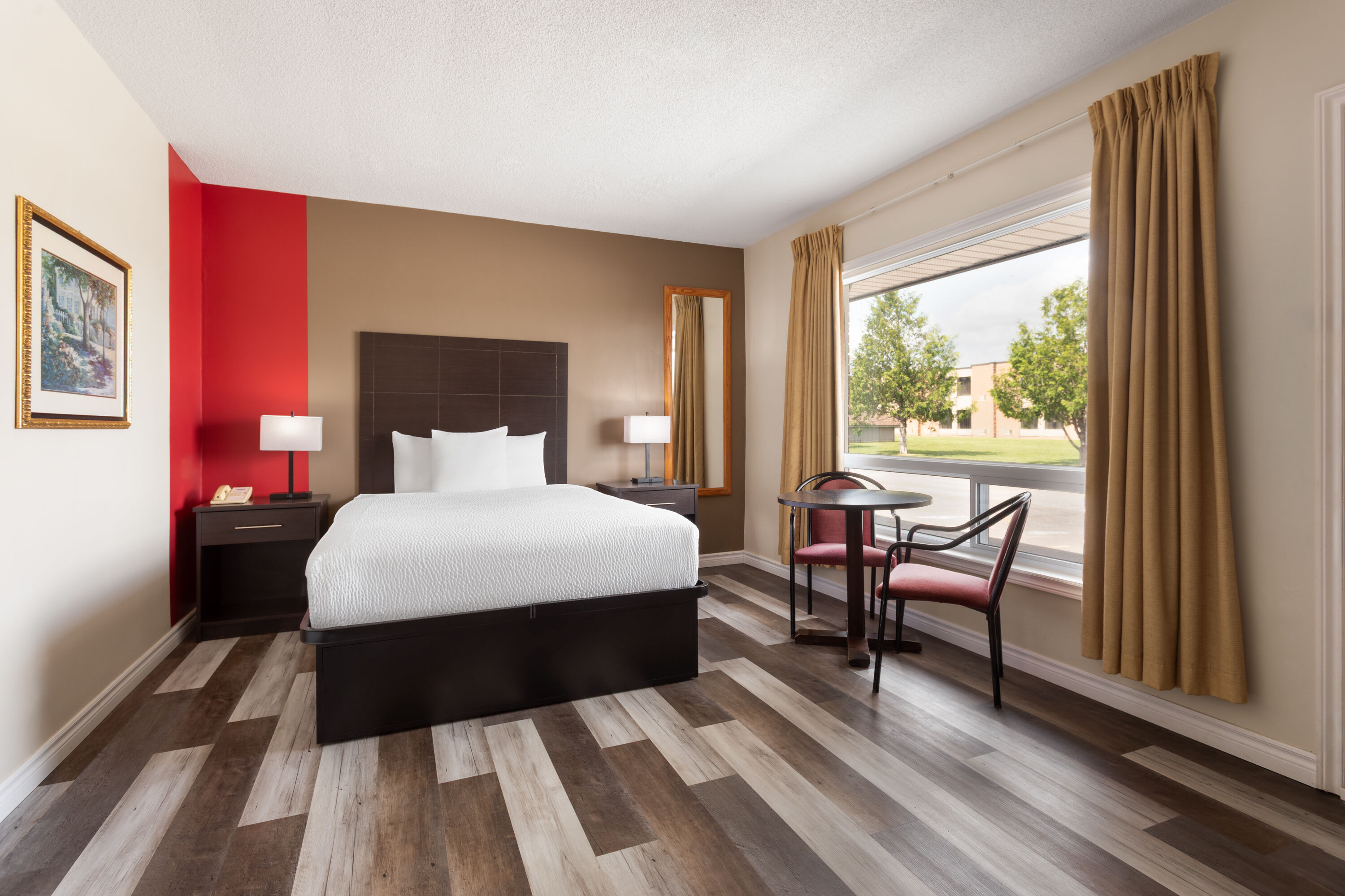 Guest room at the Travelodge by Wyndham Lindsay in Lindsay, Ontario