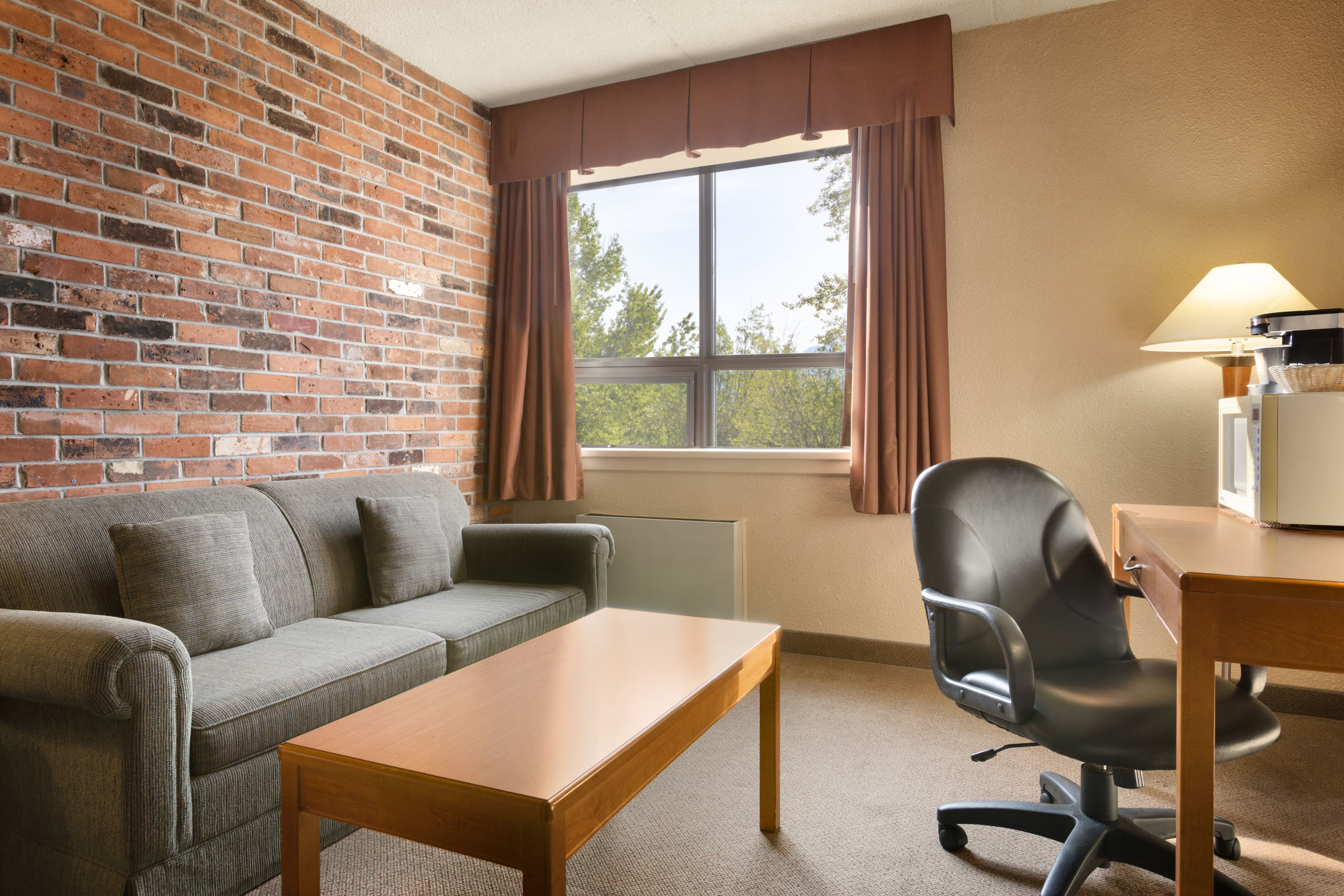 Guest room at the Travelodge by Wyndham North Bay in North Bay, Ontario