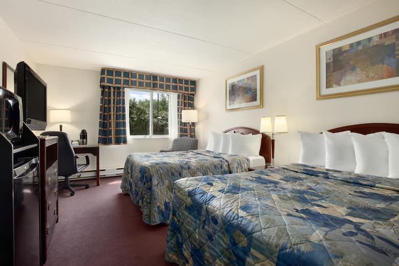 Guest room at the Travelodge Ottawa East in Ottawa, Ontario