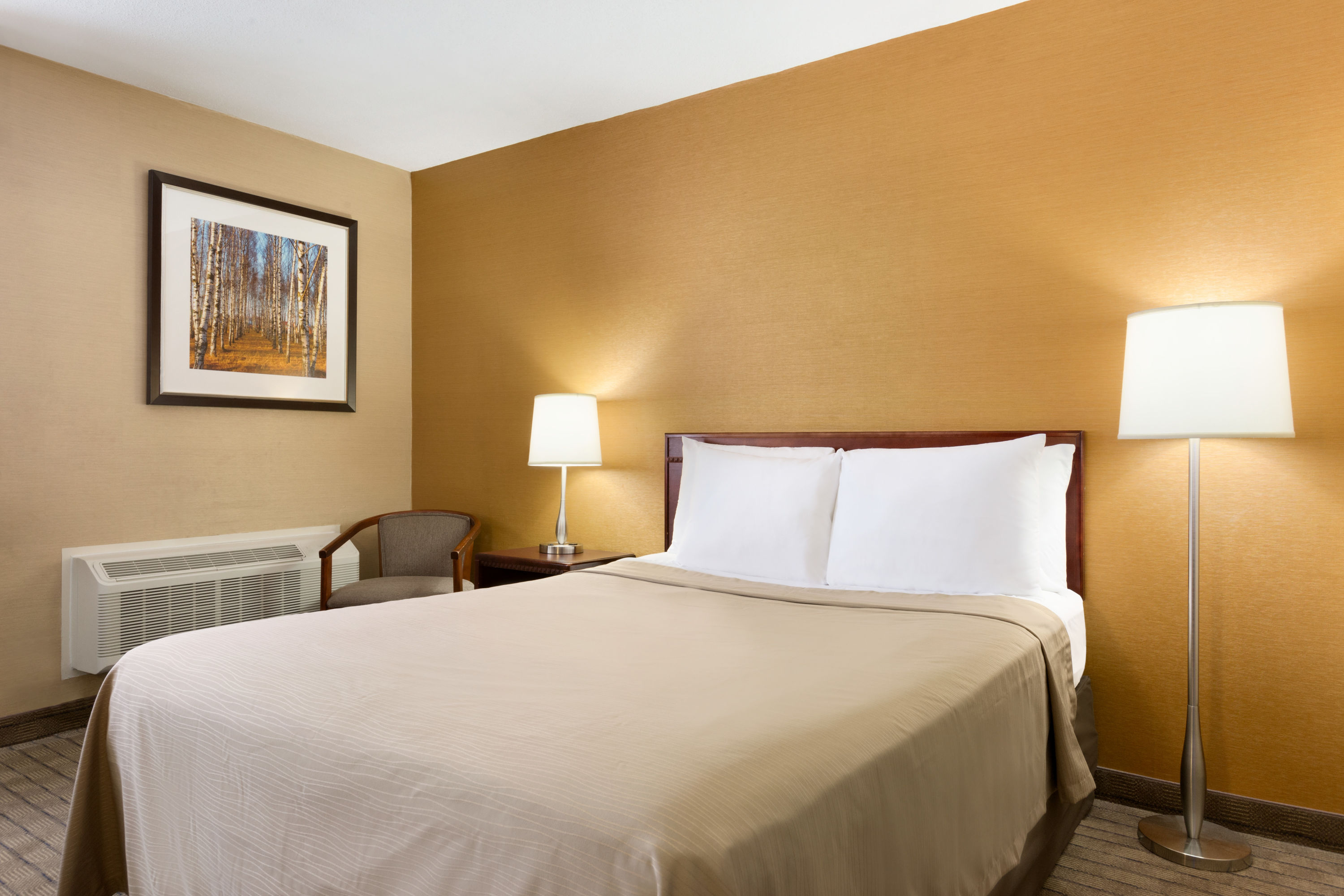 Guest room at the Travelodge by Wyndham Toronto East in Toronto, Ontario