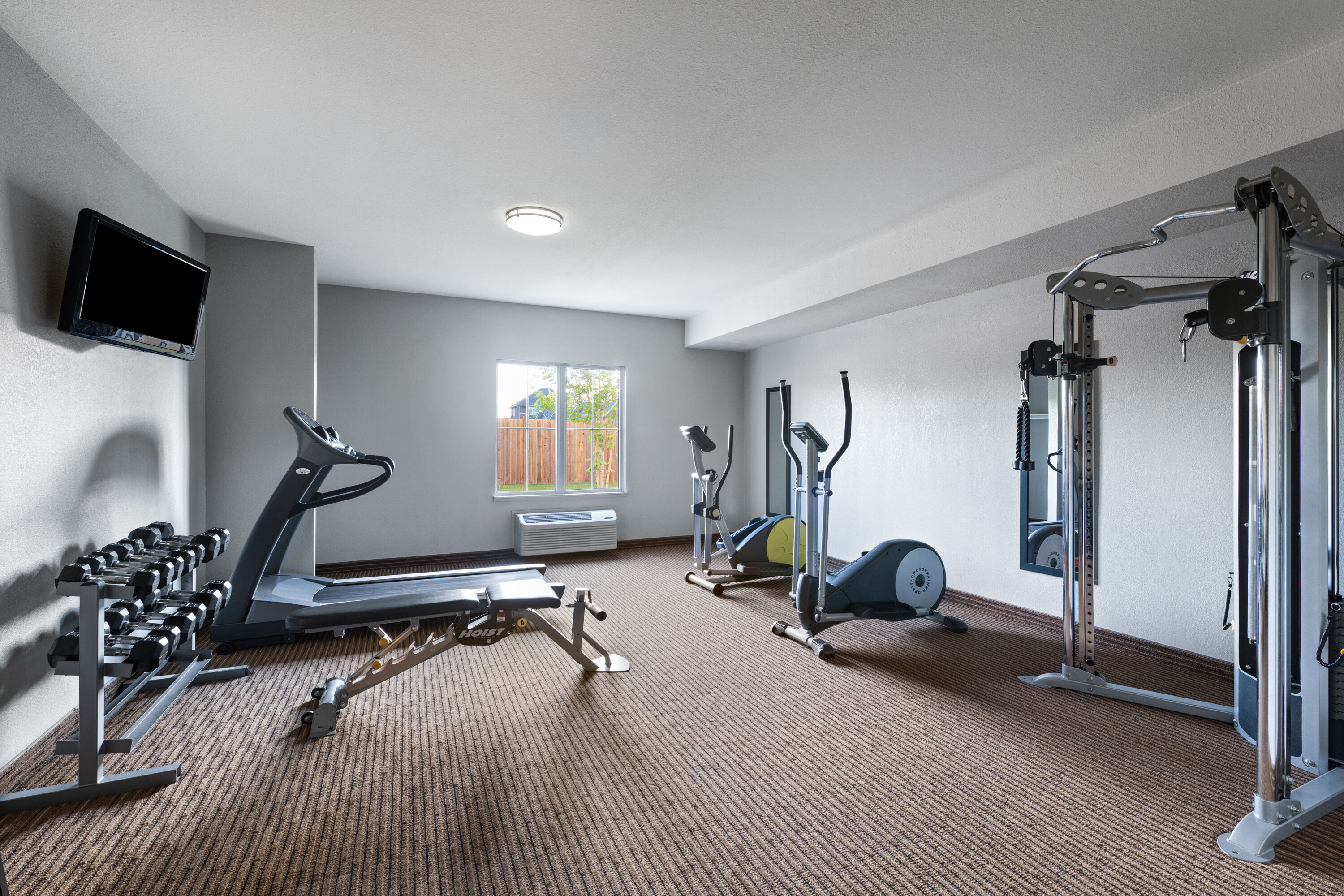 Fitness room at Travelodge Suites by Wyndham Estevan in Estevan, Saskatchewan