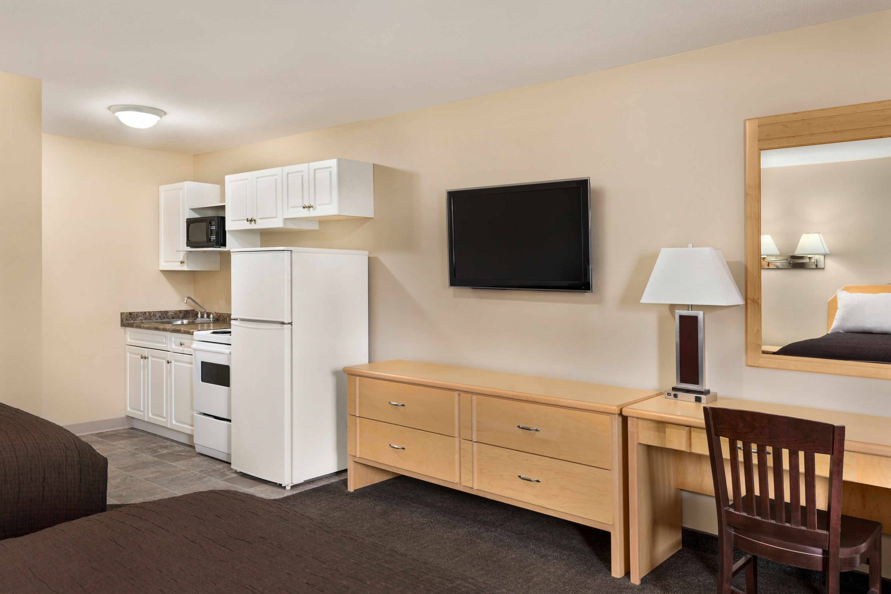 Guest room at the Thriftlodge Moose Jaw in Moose Jaw, Saskatchewan