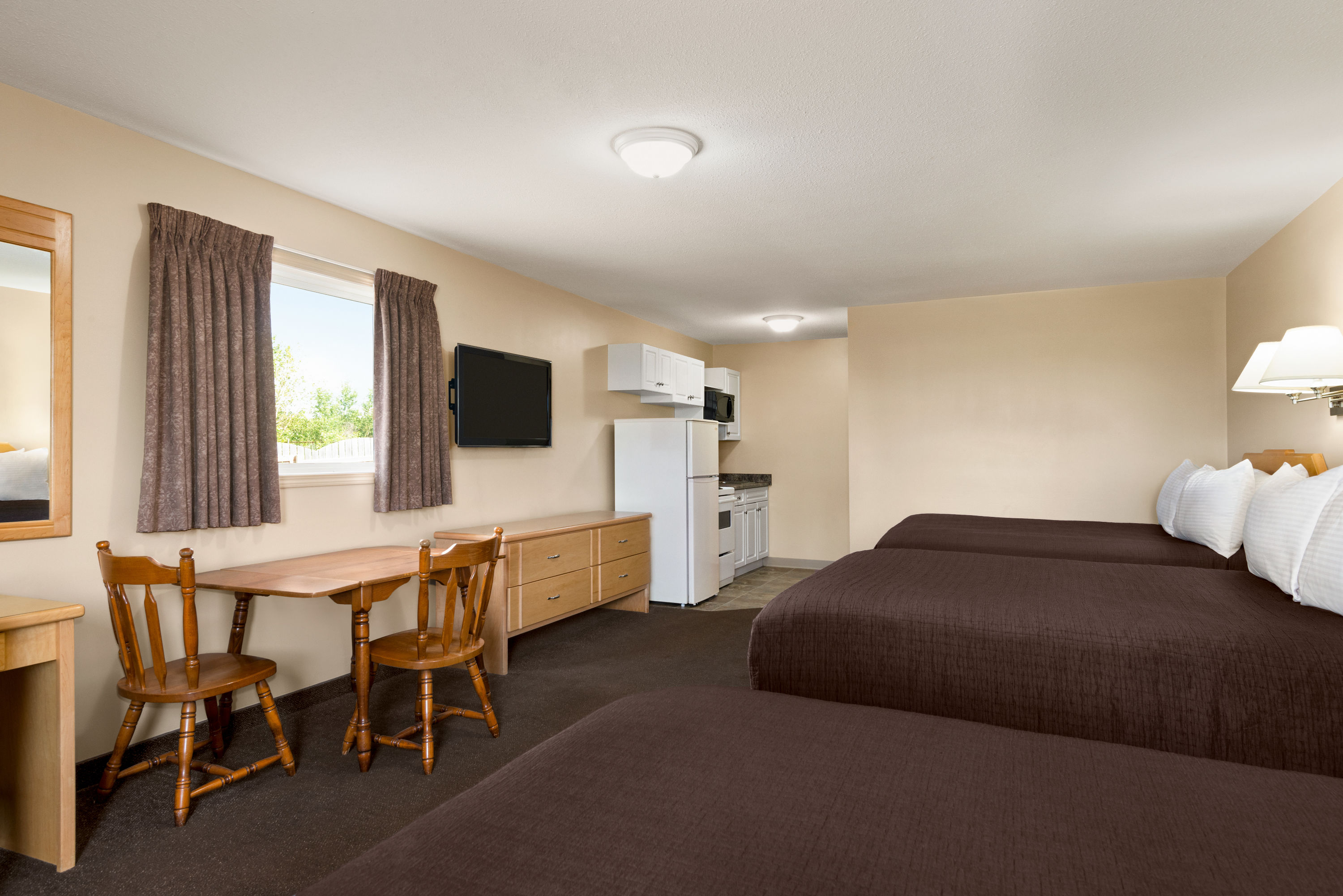 Guest room at the Thriftlodge Moose Jaw in Moose Jaw, Saskatchewan