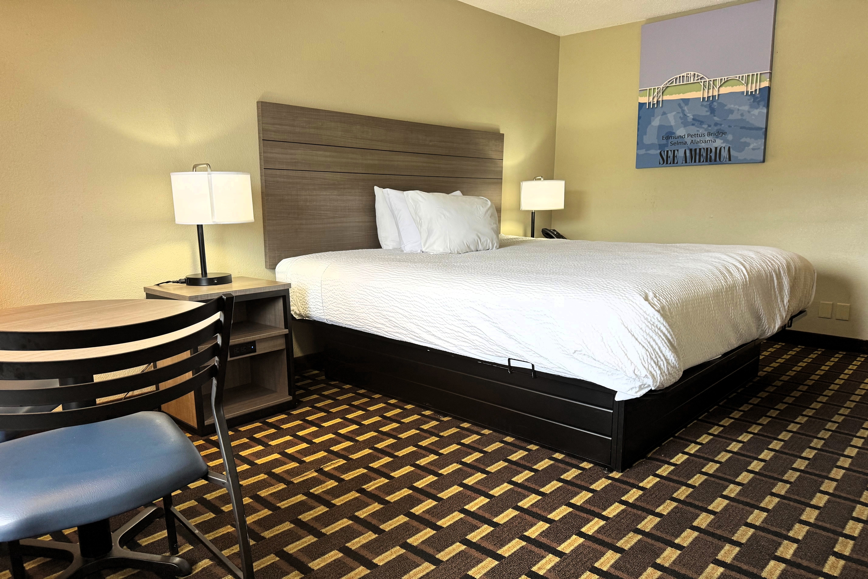 Guest room at the Travelodge by Wyndham Thomasville AL in Thomasville, Alabama