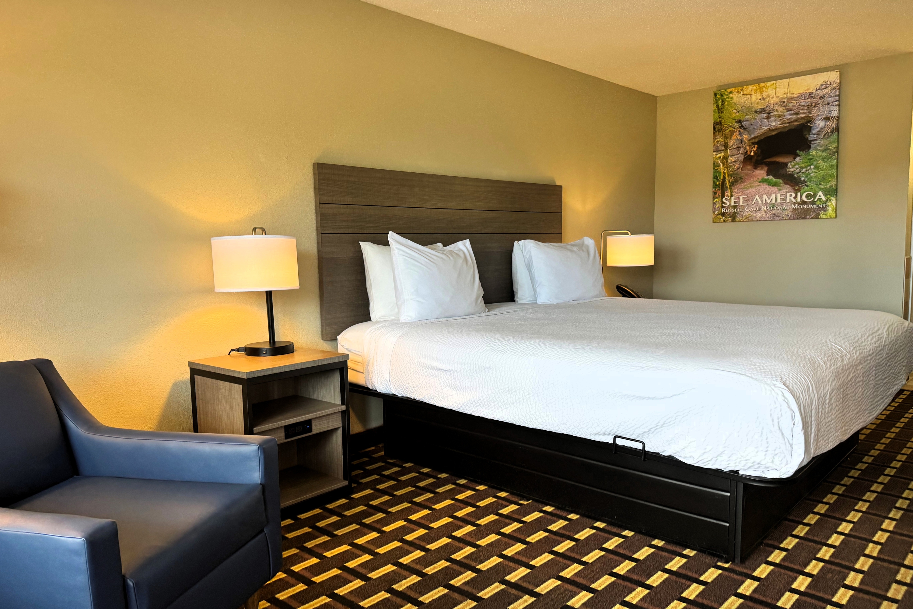 Guest room at the Travelodge by Wyndham Thomasville AL in Thomasville, Alabama