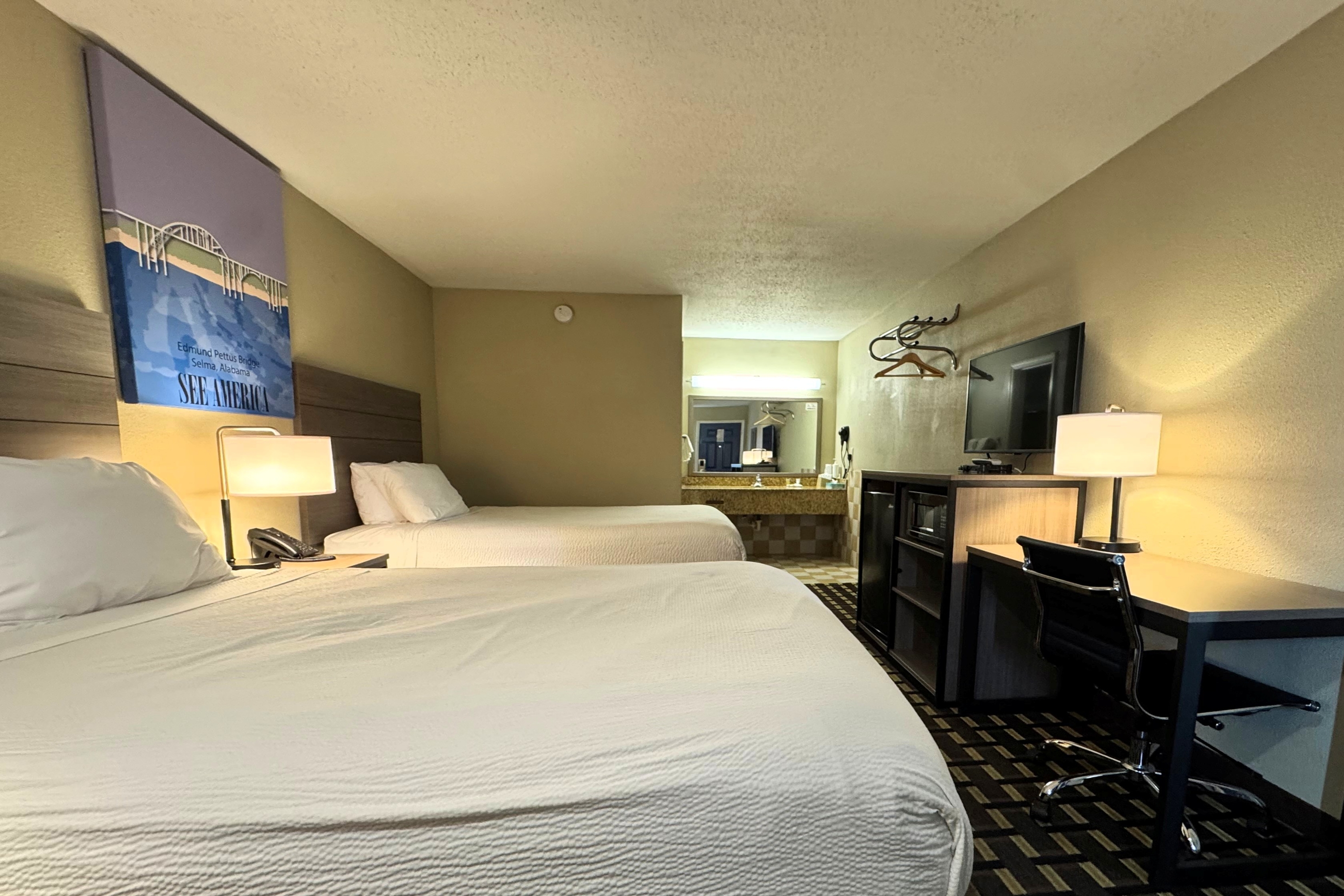 Guest room at the Travelodge by Wyndham Thomasville AL in Thomasville, Alabama