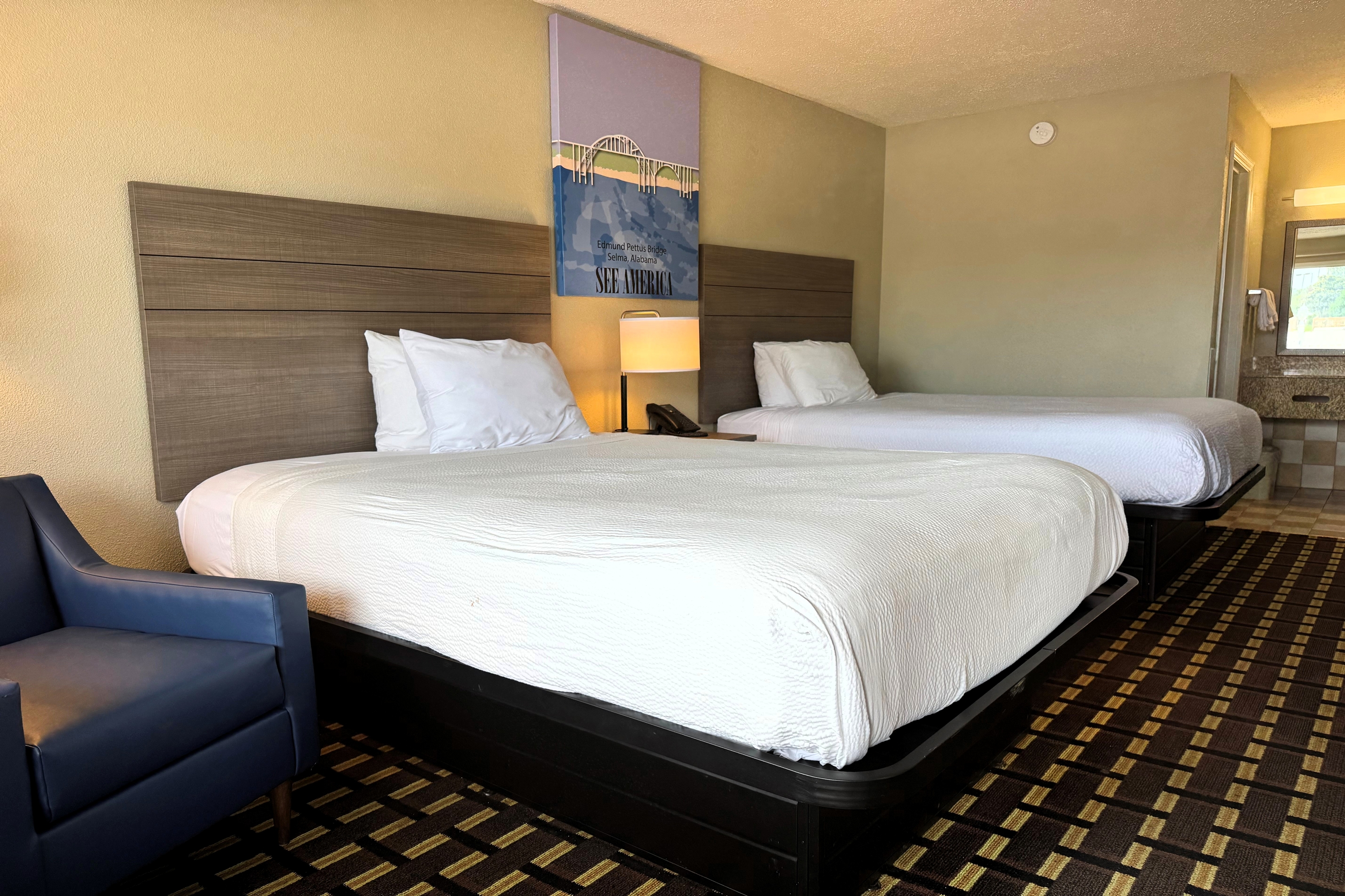 Guest room at the Travelodge by Wyndham Thomasville AL in Thomasville, Alabama