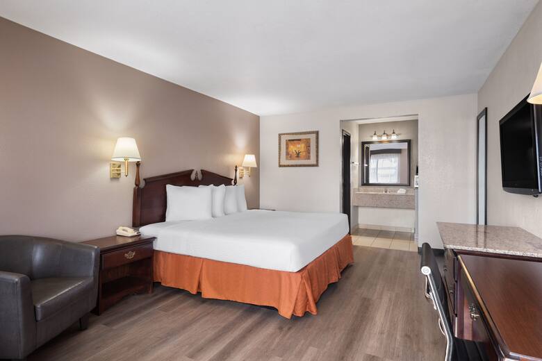 Guest room at the Tucson AZ Travelodge in Tucson, Arizona