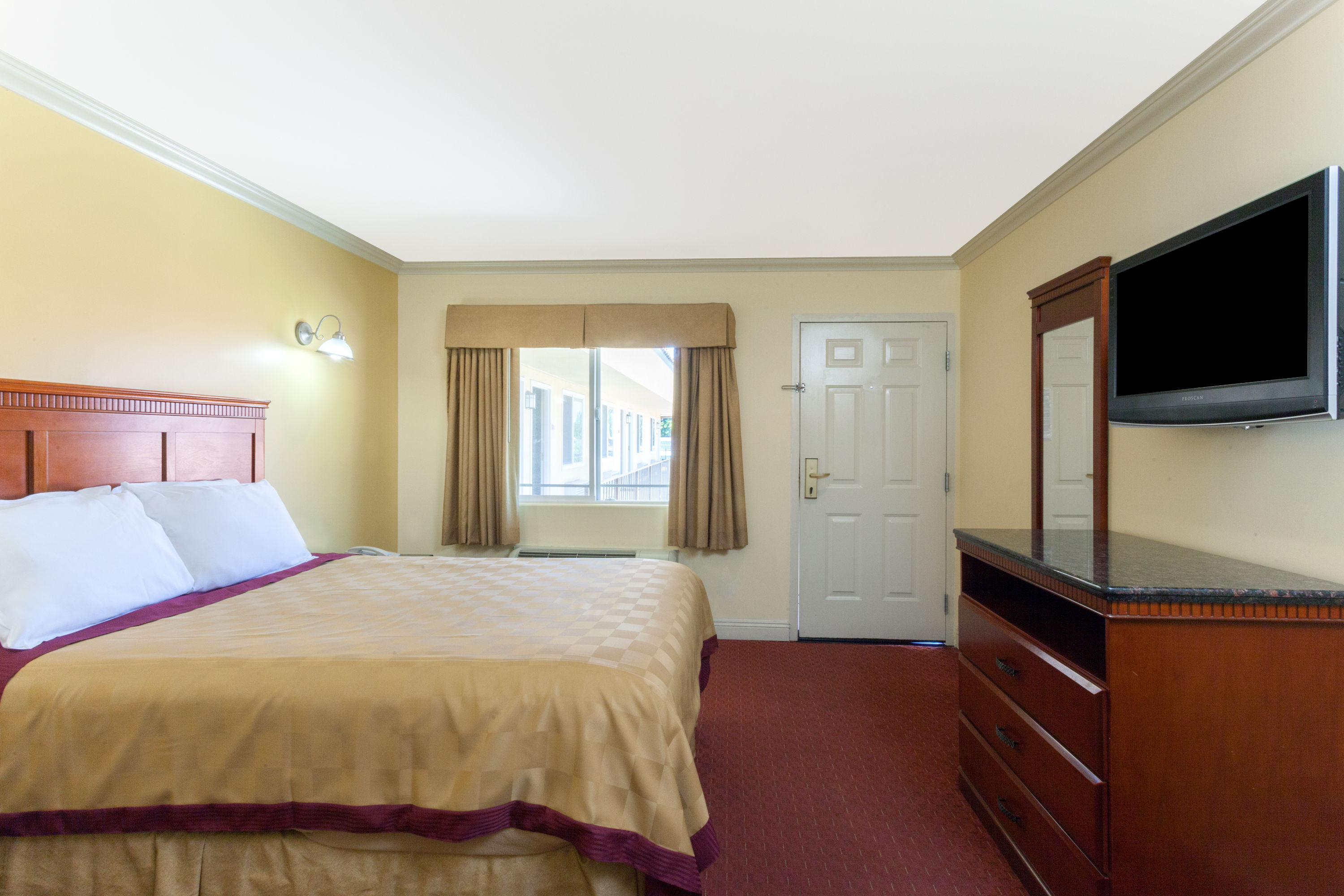 Guest room at the Travelodge by Wyndham Brea in Brea, California