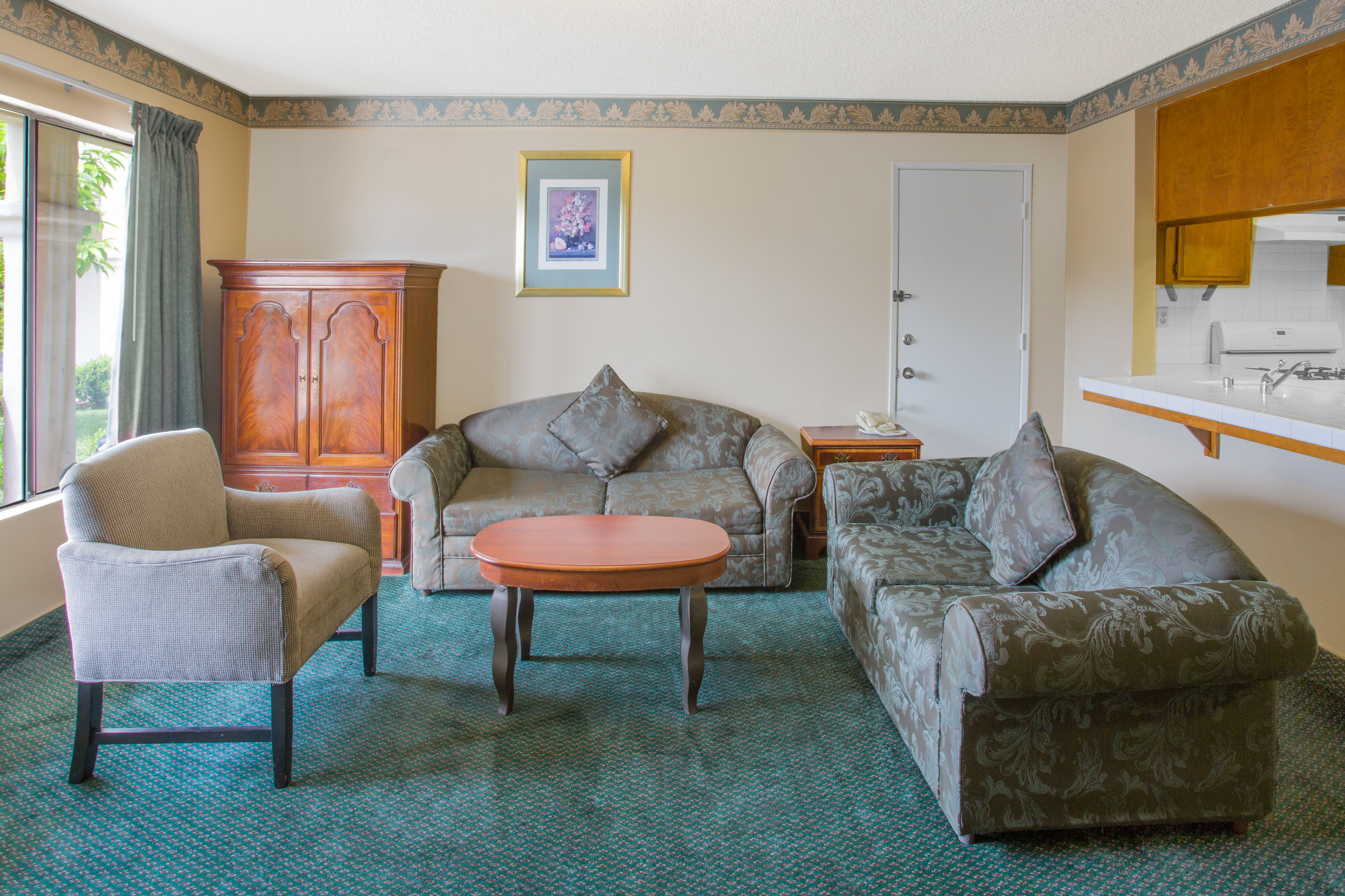 Guest room at the Travelodge by Wyndham Costa Mesa Newport Beach Hacienda in Costa Mesa, California