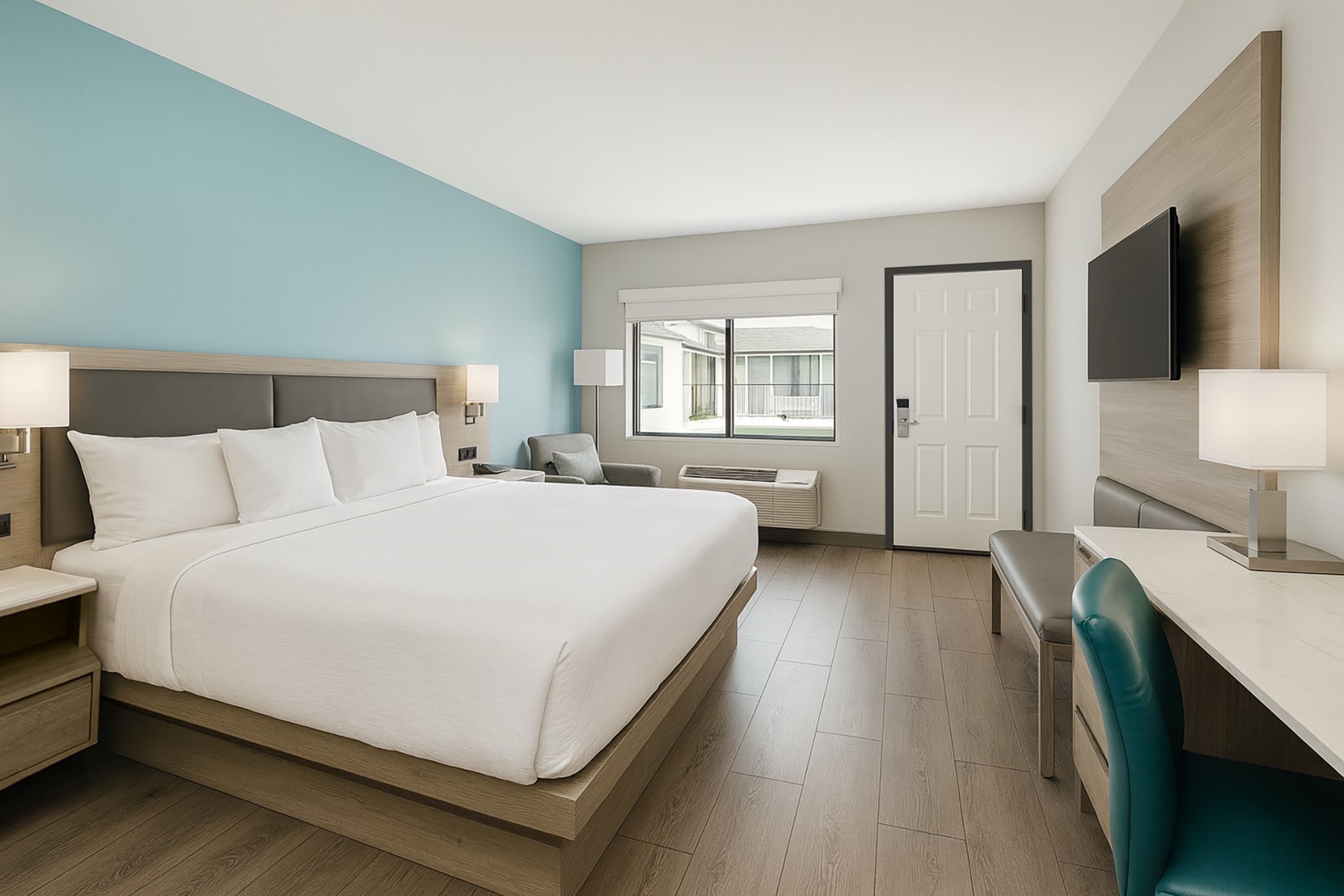 Guest room at the Travelodge by Wyndham LAX in El Segundo, California