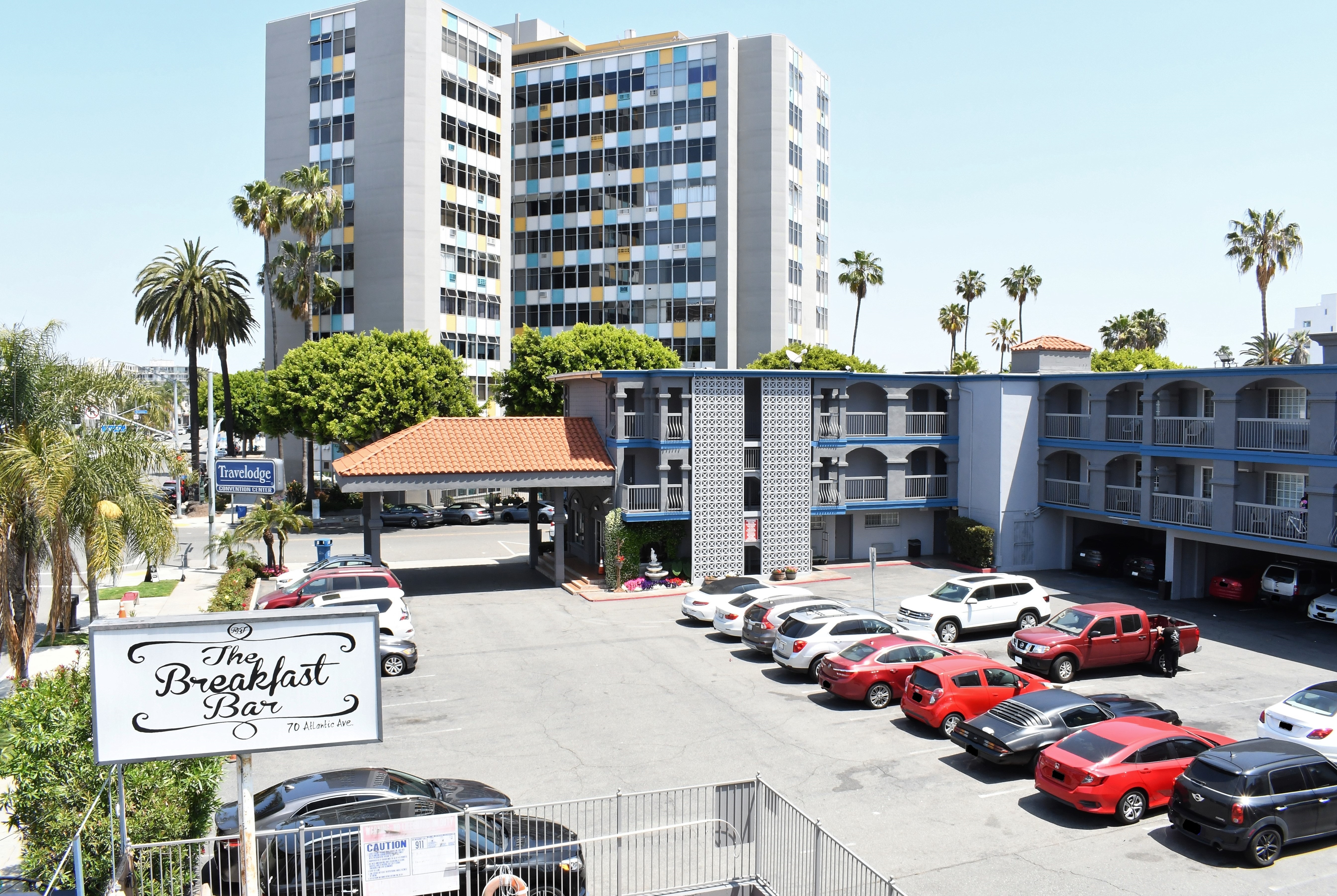 Exterior of Travelodge by Wyndham Long Beach Convention Center hotel in Long Beach, California