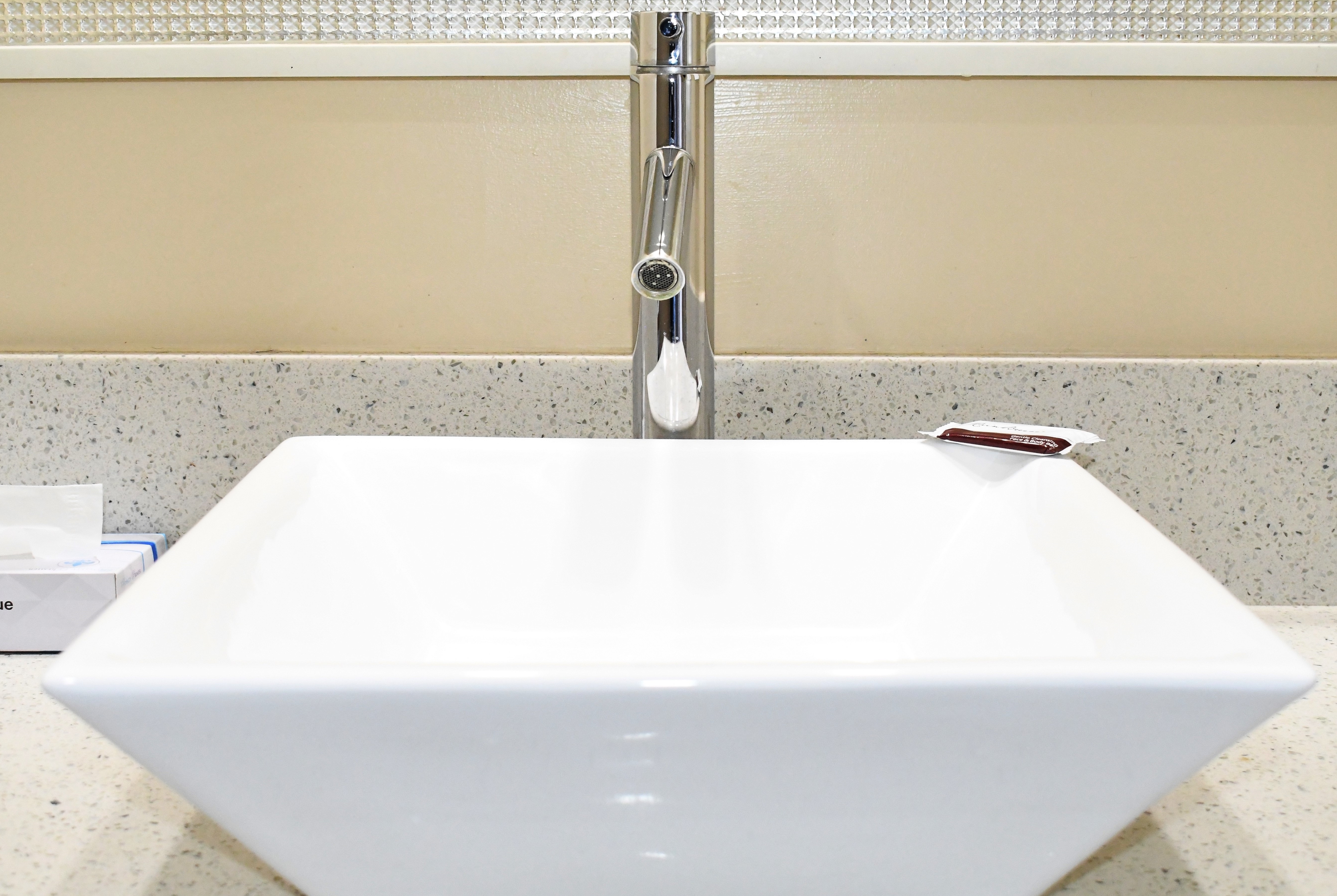 Guest room bath at the Travelodge by Wyndham Long Beach Convention Center in Long Beach, California