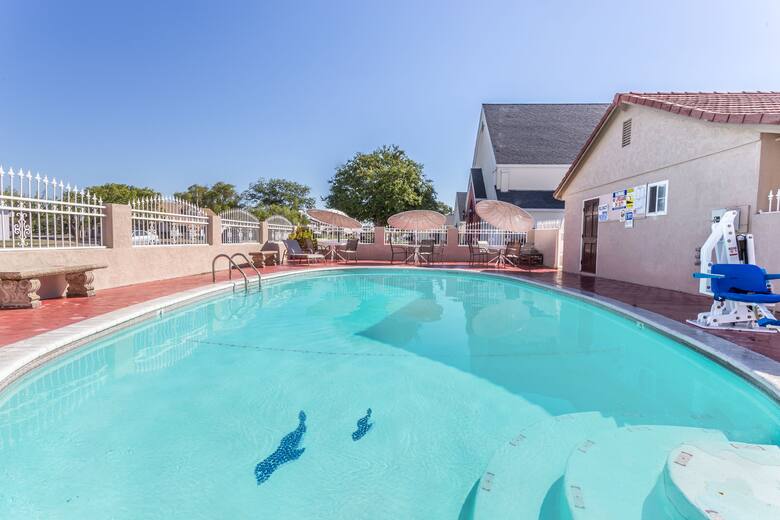 Pool at the Travelodge Merced Yosemite in Merced, California