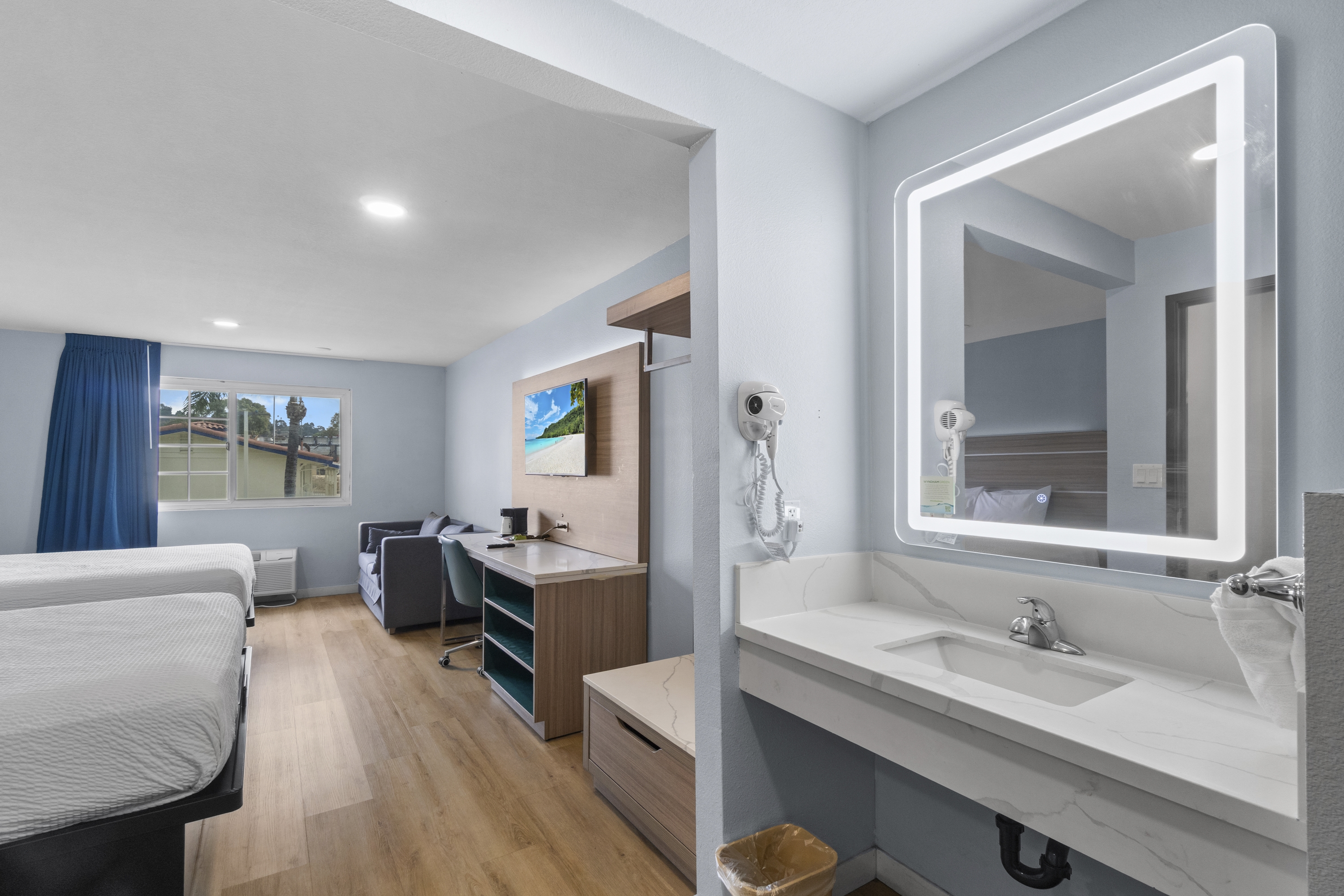 Guest room at the Travelodge by Wyndham Fairplex Pomona in Pomona, California