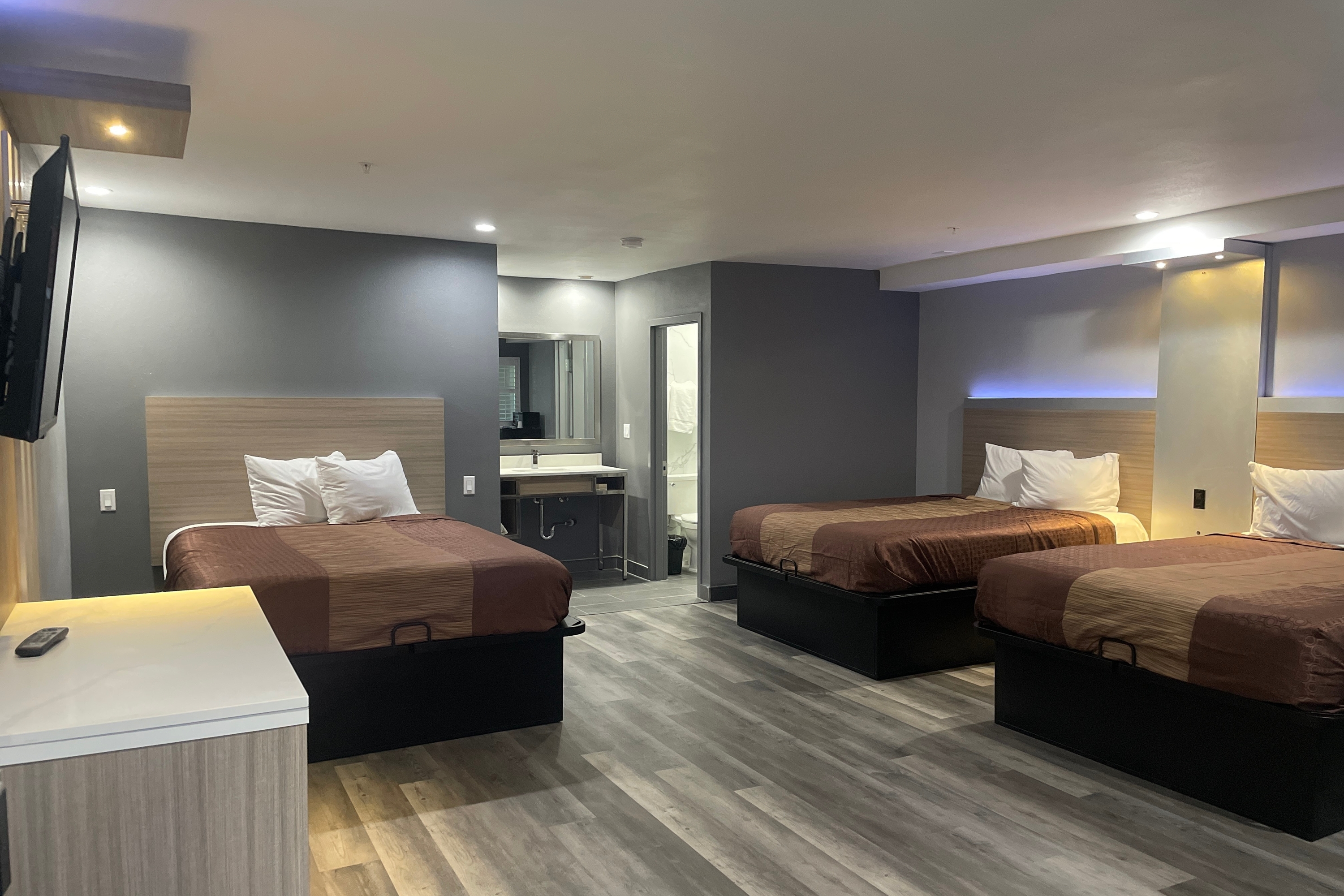 Guest room at the Travelodge by Wyndham Whittier in Whittier, California