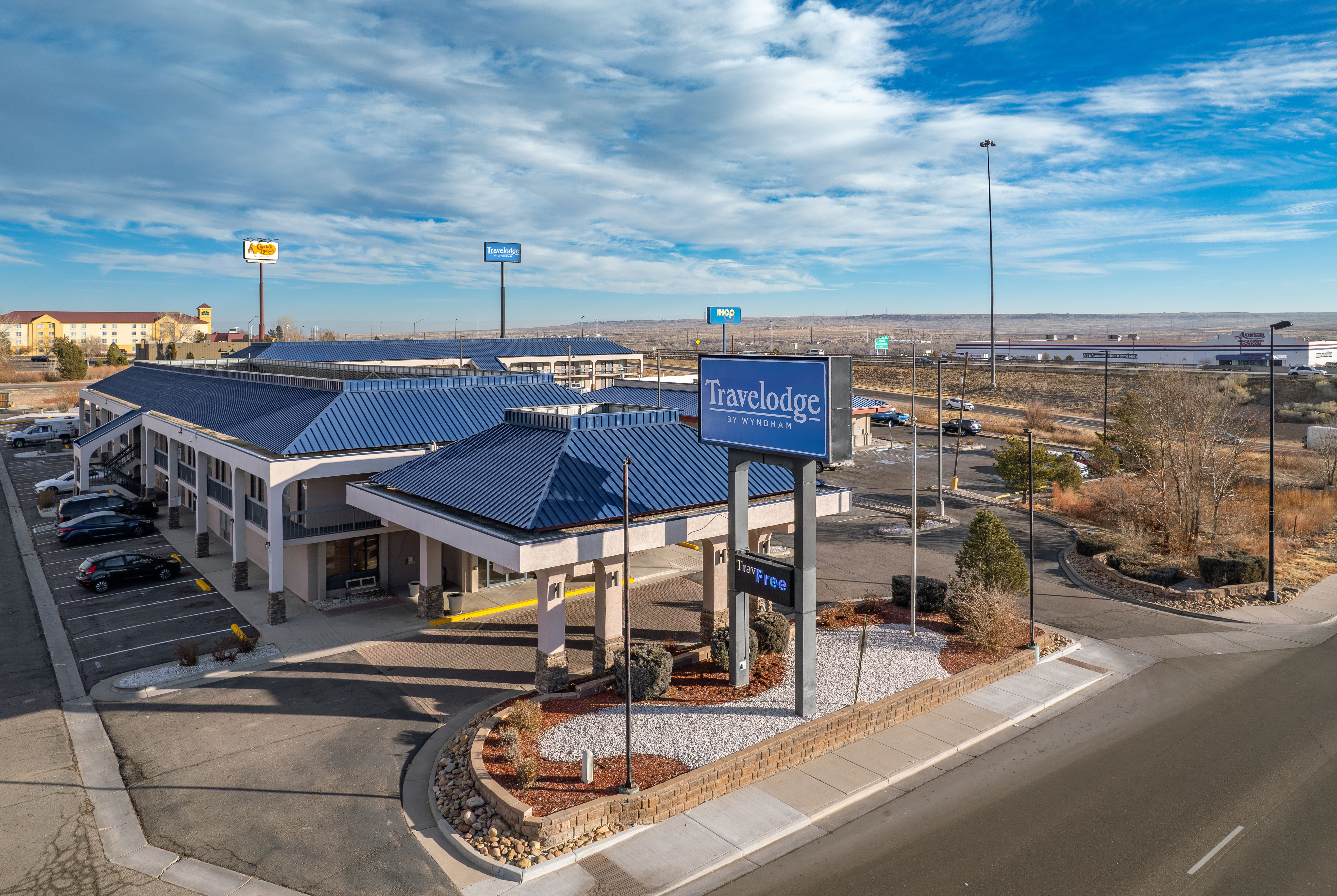 Exterior of Travelodge by Wyndham Pueblo hotel in Pueblo, Colorado