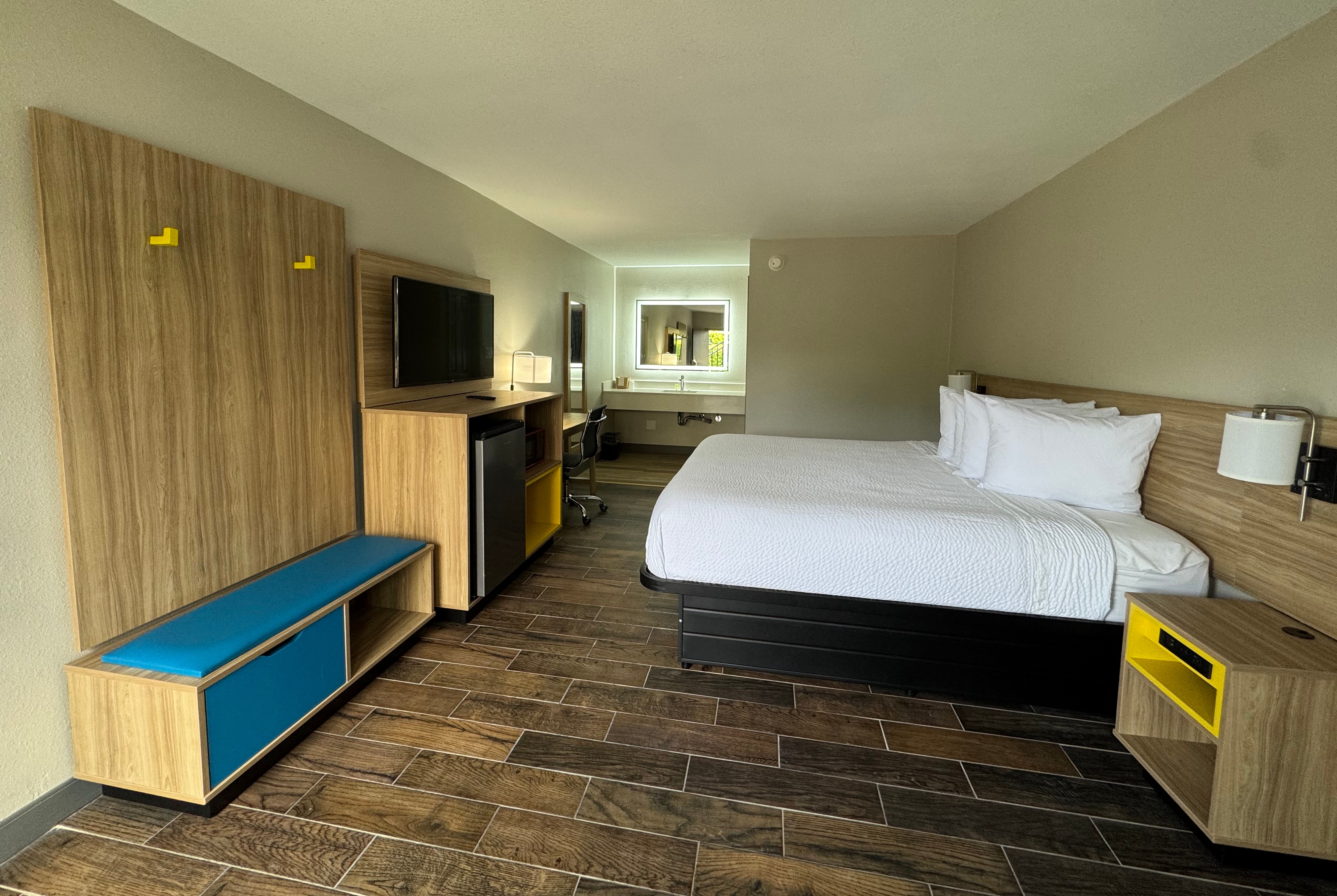 Guest room at the Travelodge by Wyndham Gainesville in Gainesville, Florida