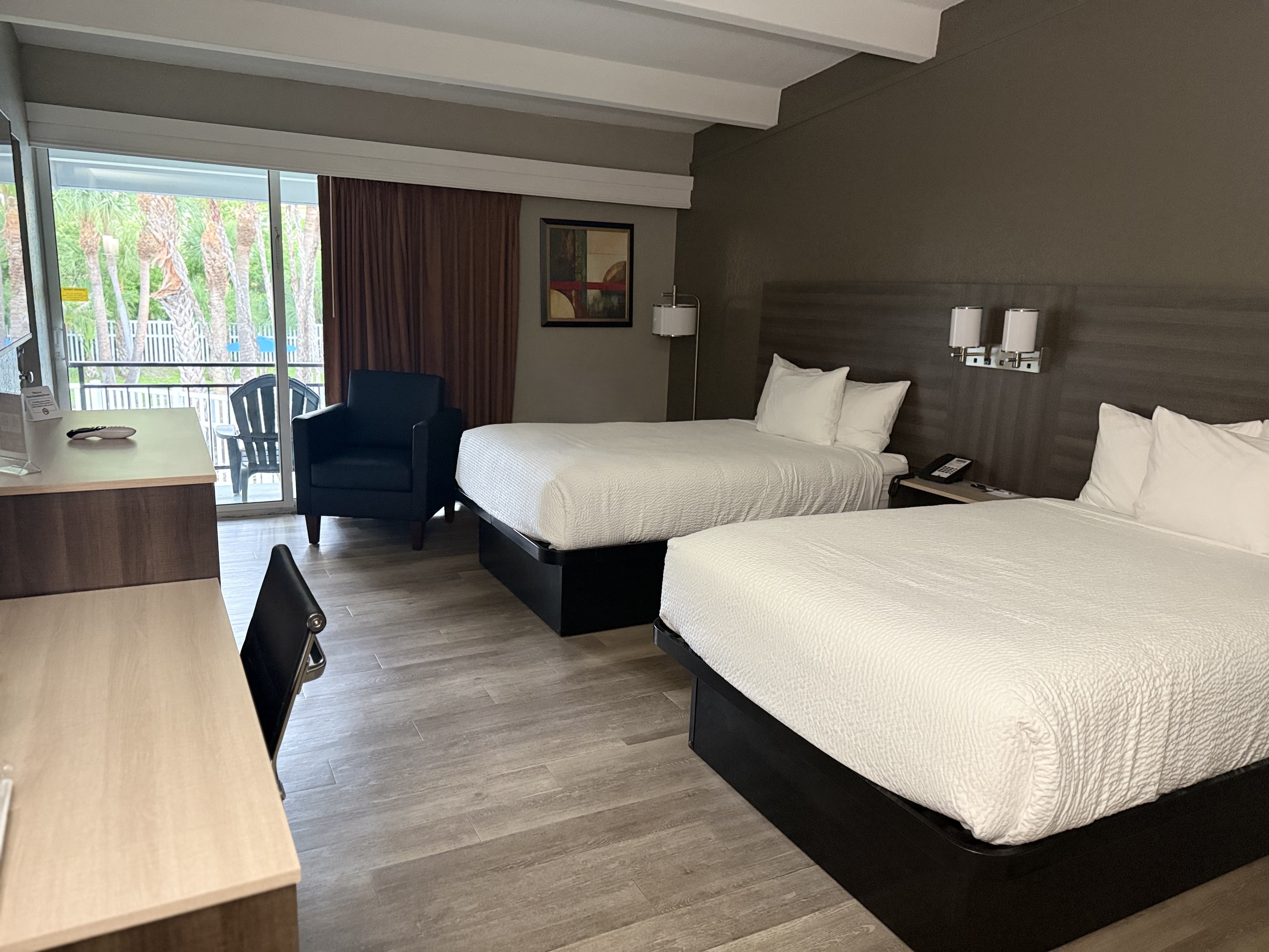 Guest room at the Travelodge by Wyndham Lakeland in Lakeland, Florida