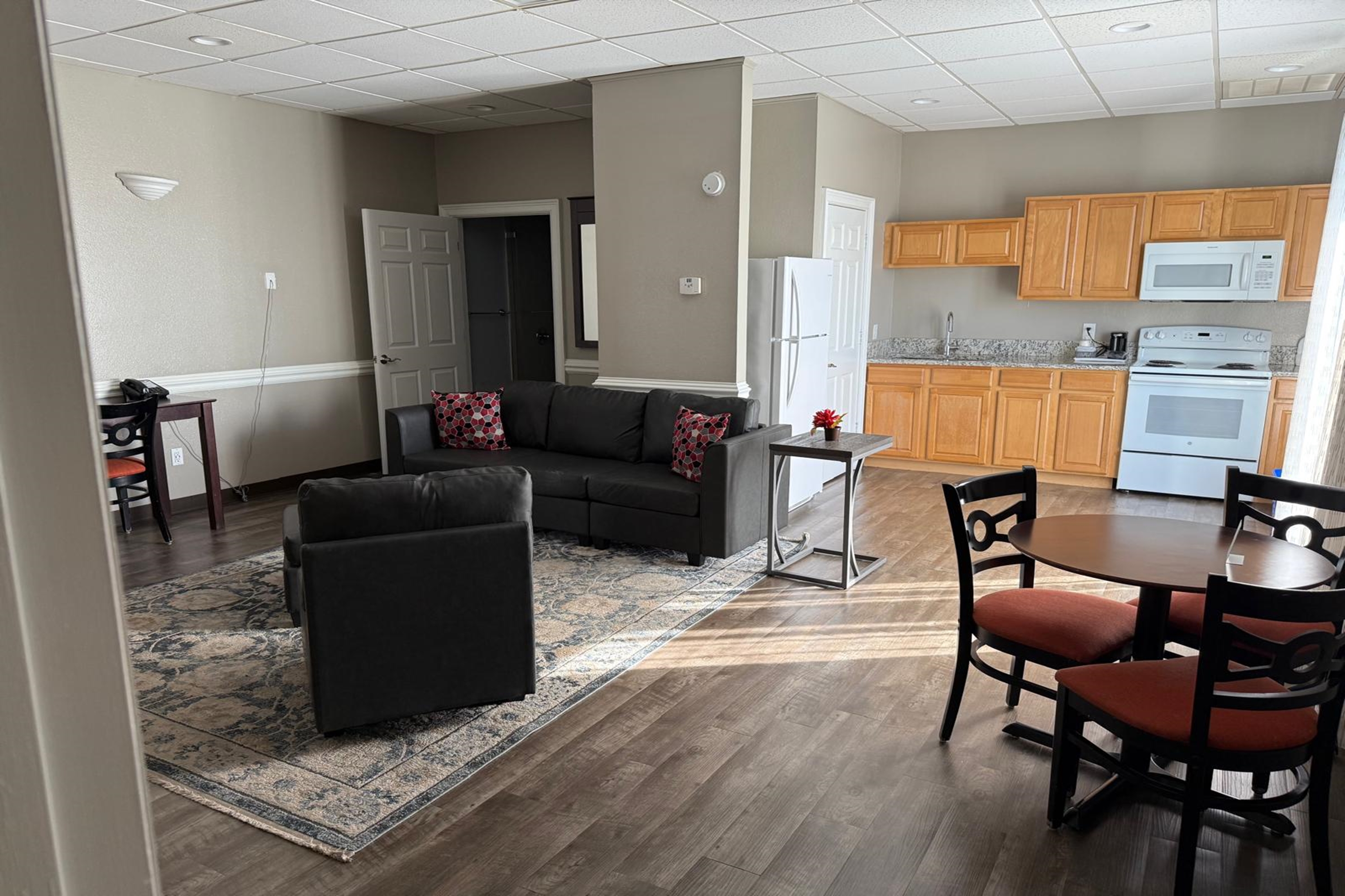 Guest room at the Travelodge by Wyndham Lakeland in Lakeland, Florida