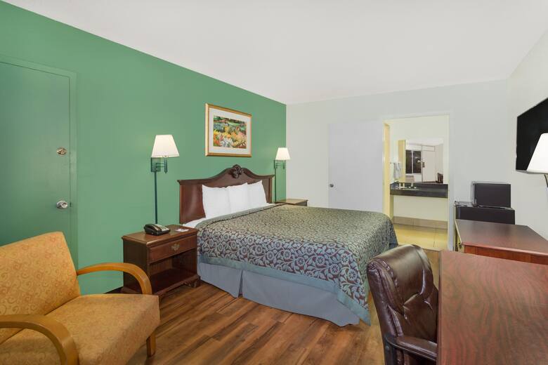 Guest room at the Travelodge Fort Myers North in North Fort Myers, Florida