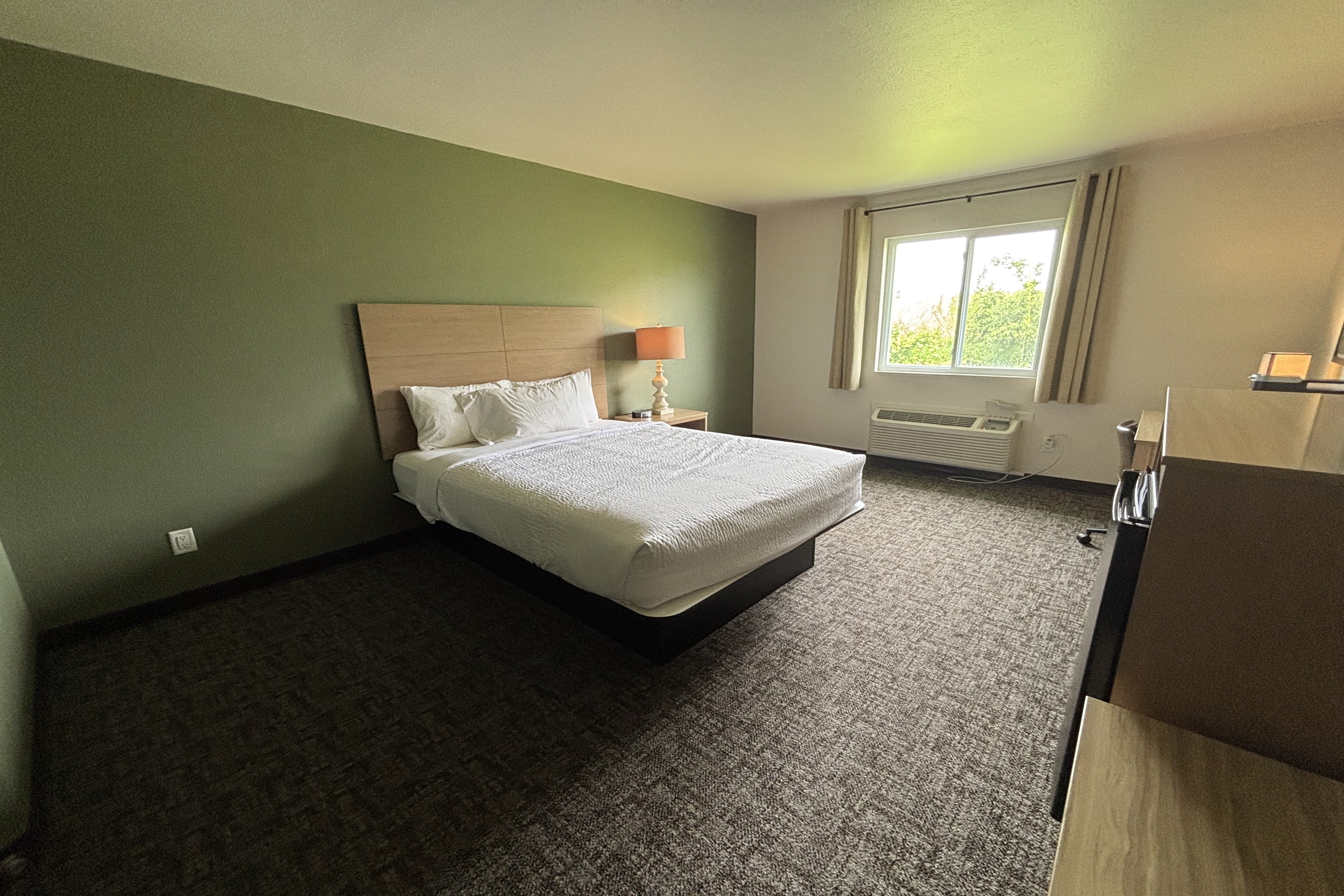 Guest room at the Travelodge by Wyndham Atlanta, Illinois in Atlanta, Illinois
